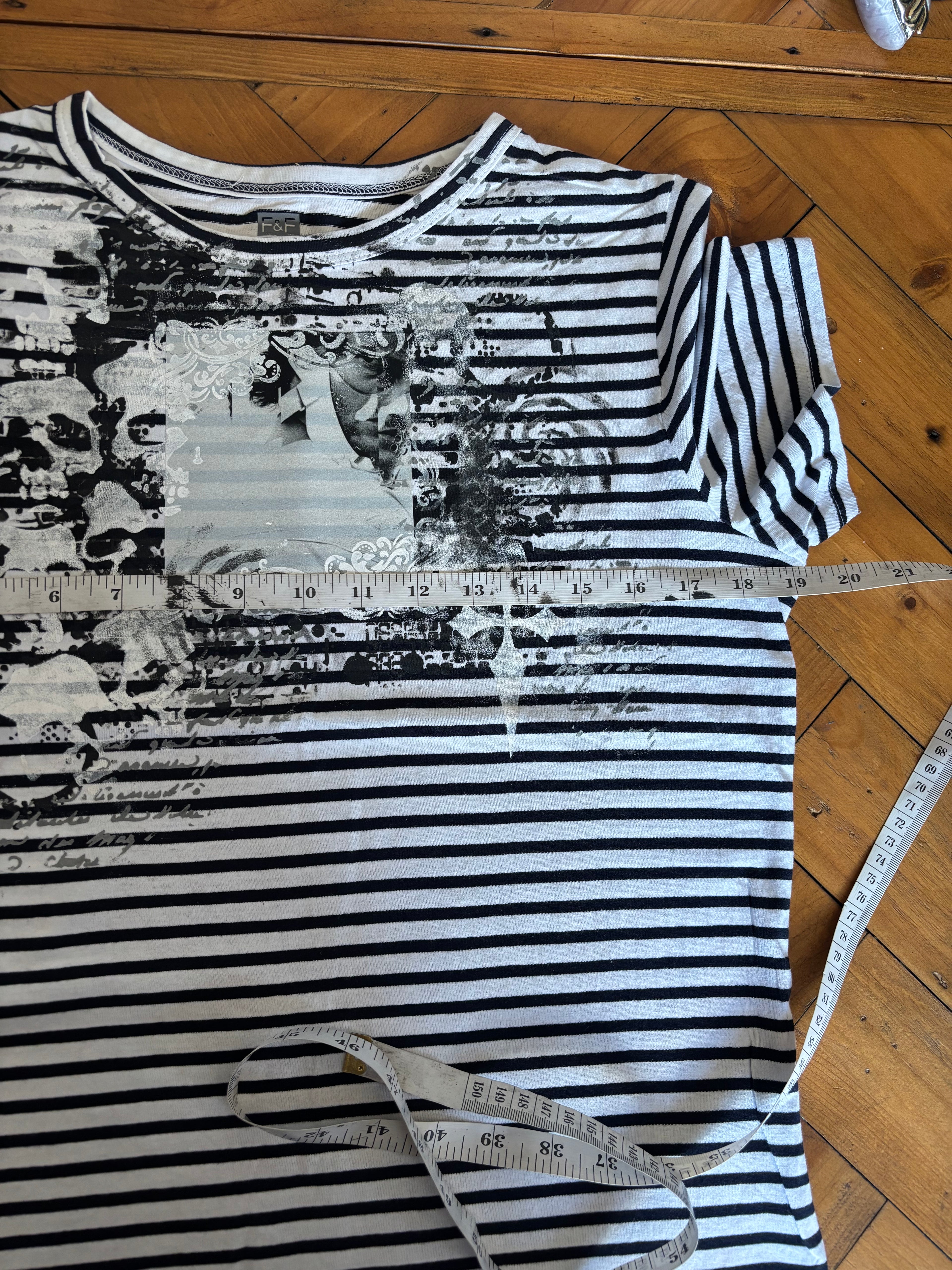 Hannibalnbc inspired striped black and white striped tshirt with skulls will graham