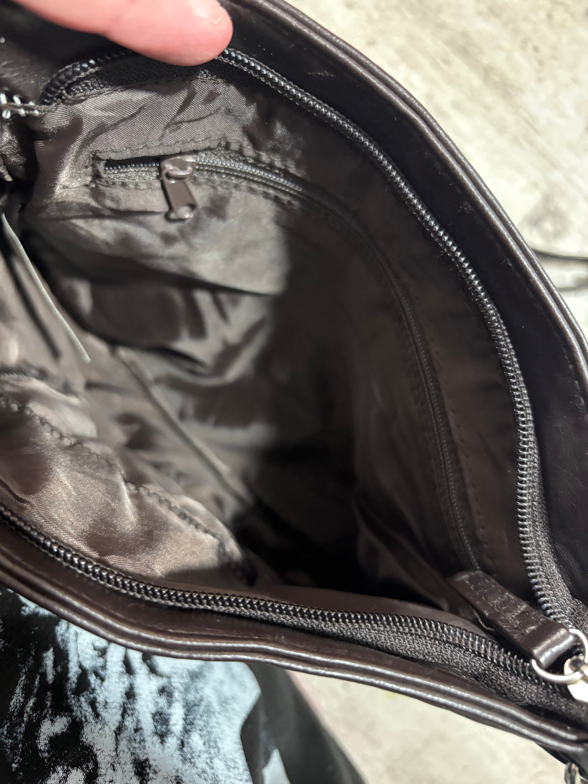 Upcycled Alice In Chains dark brown shoulder bag