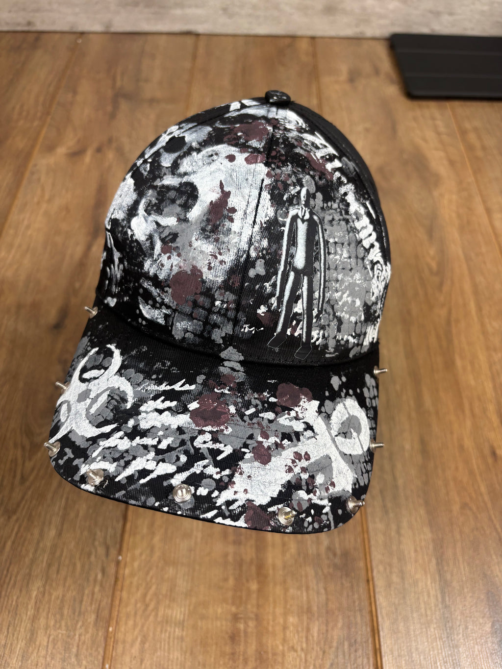 Slenderman handmade alternative adjustable cap one of a kind