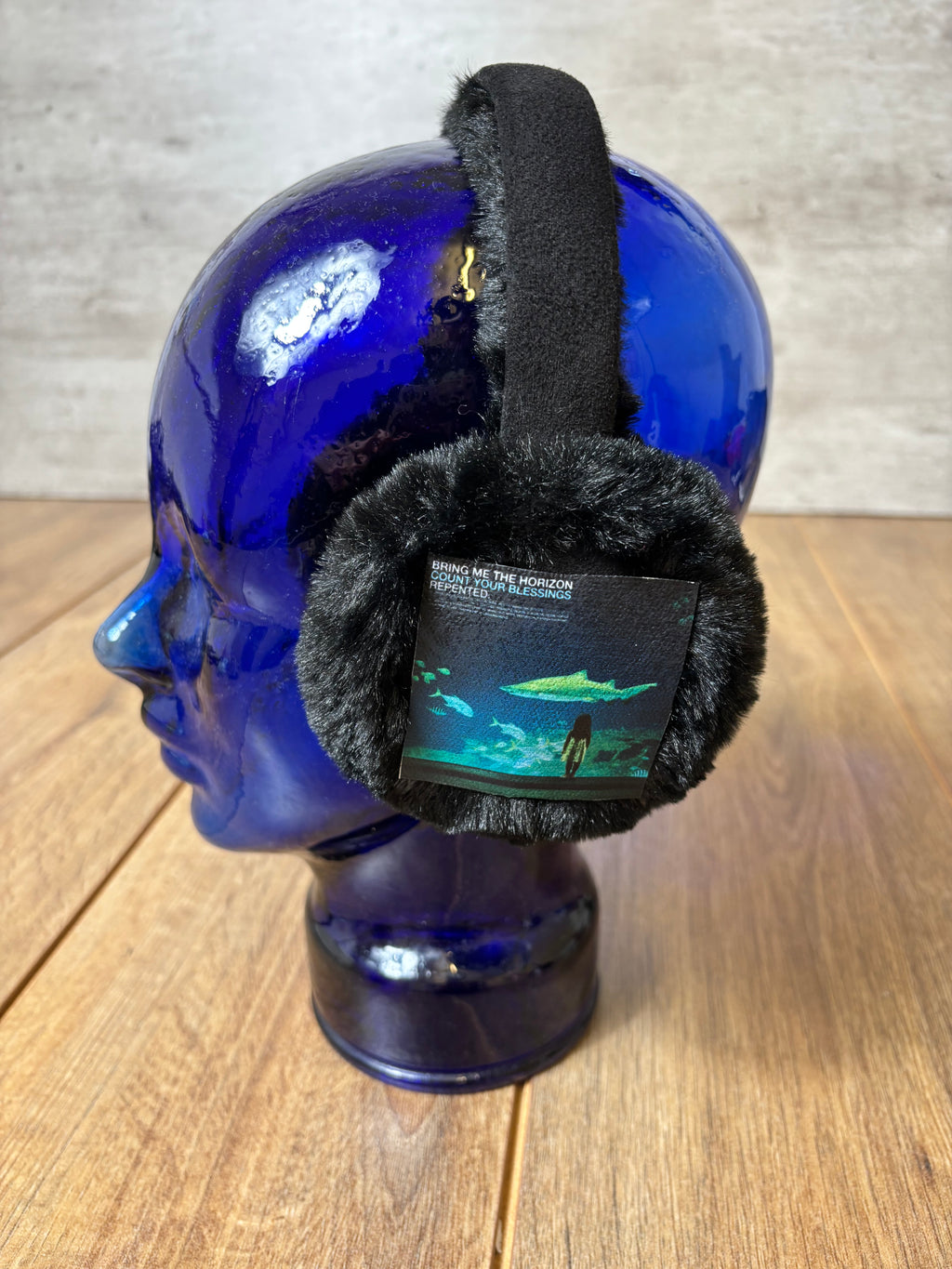 BMTH Count Your Blessings patchwork earmuffs fluffy