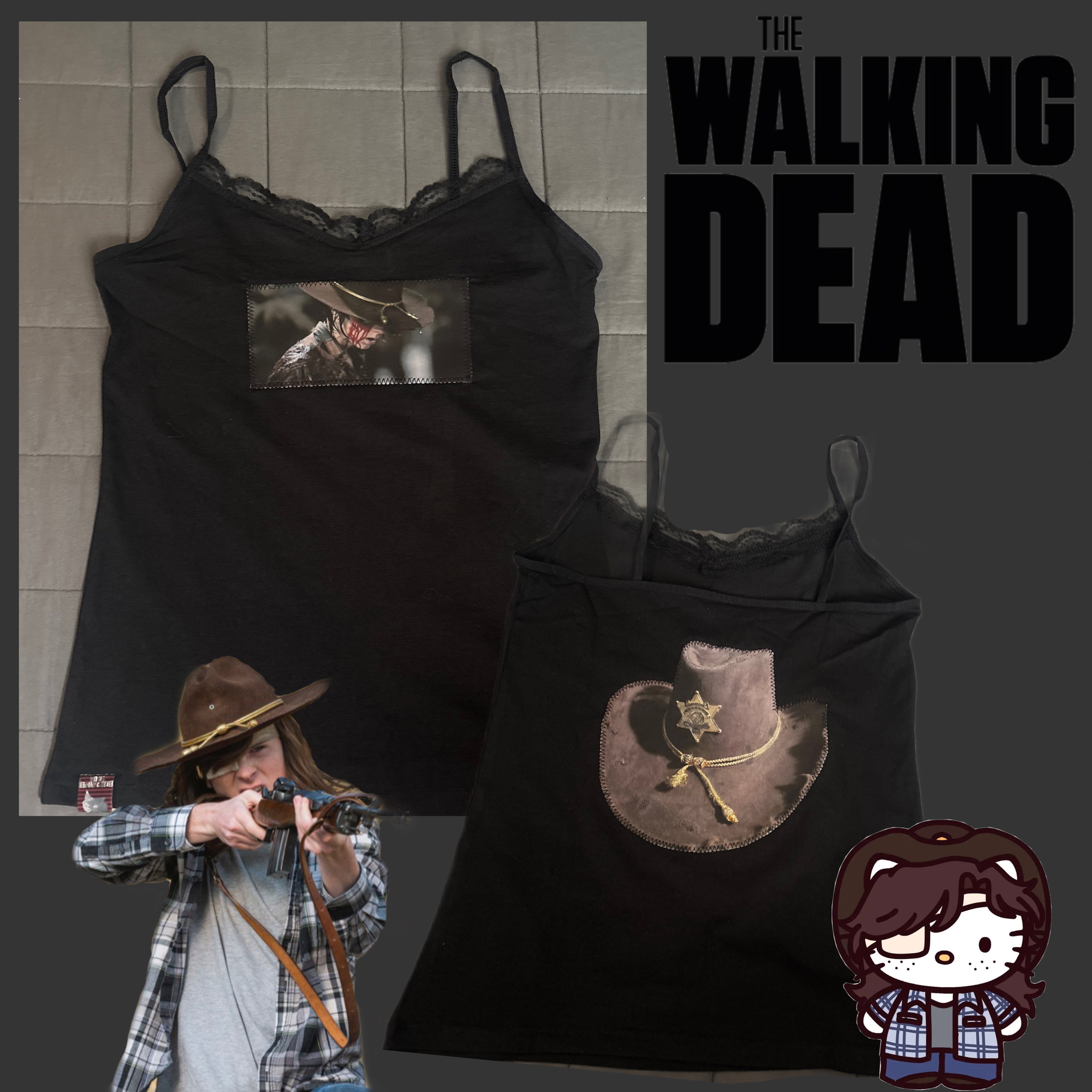 Carl Grimes TWD cami laced tank top