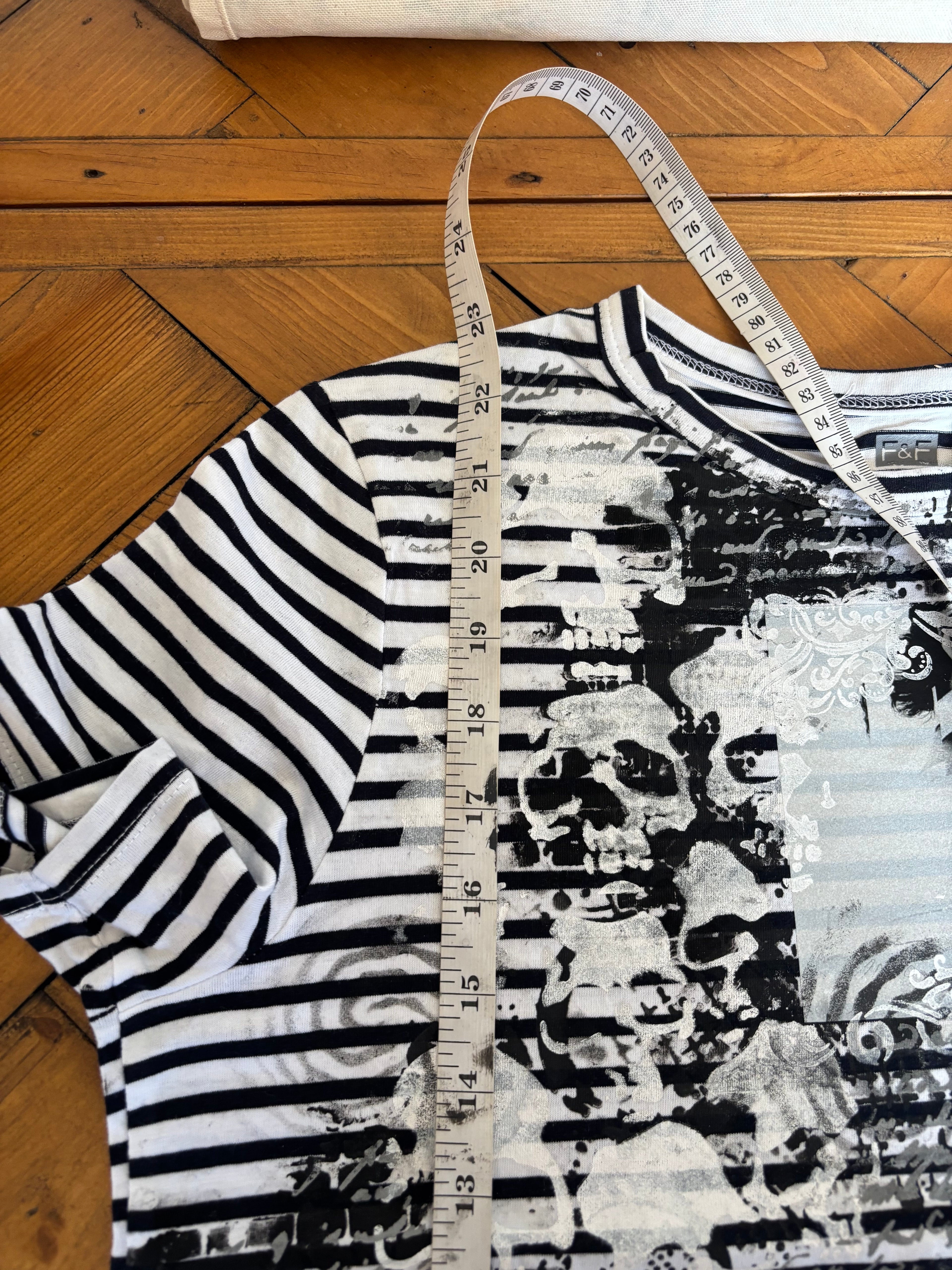 Hannibalnbc inspired striped black and white striped tshirt with skulls will graham