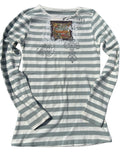 Pretty Odd Panic at the Disco pale teal and white long sleeved