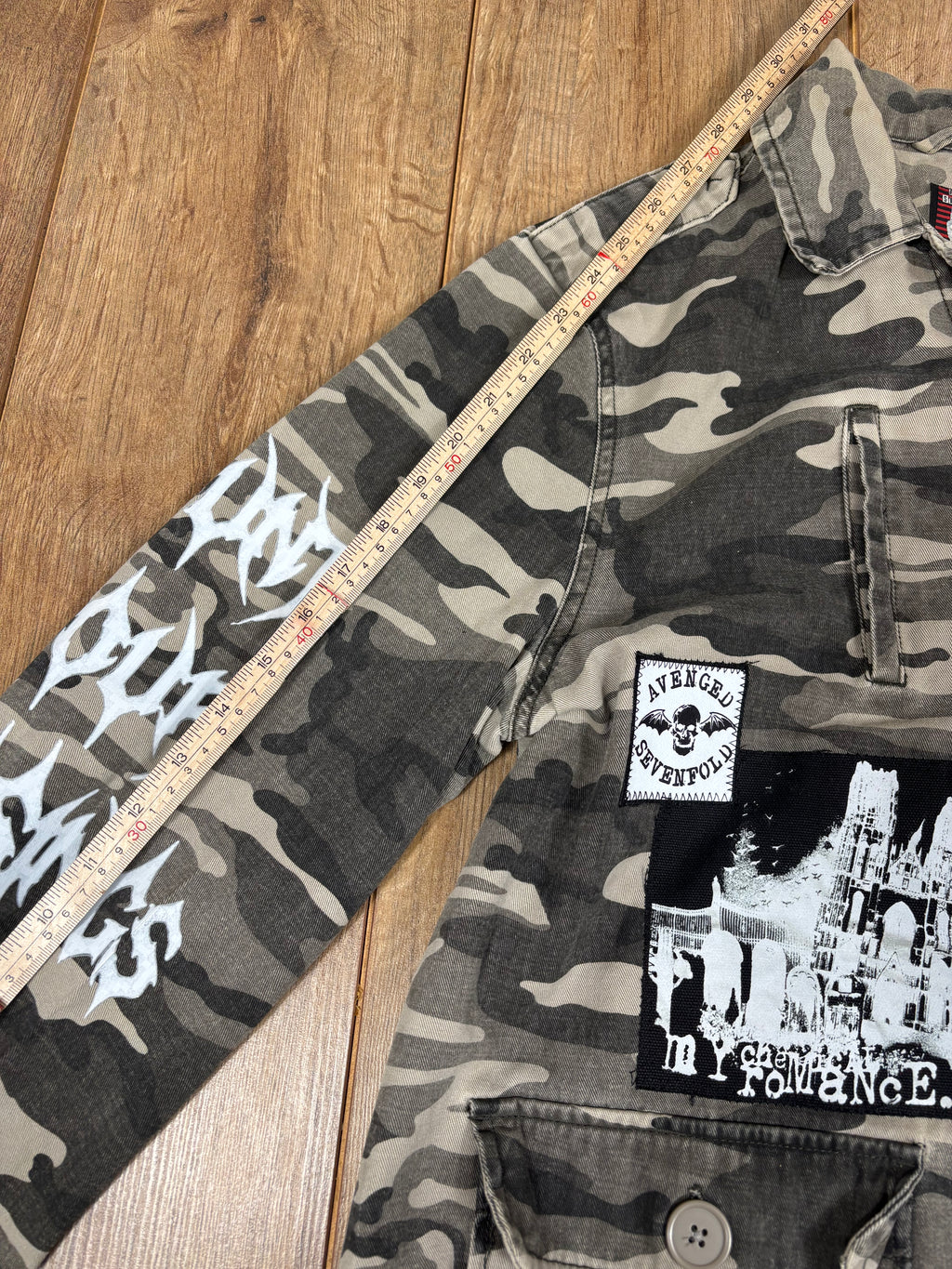 Camo jacket patchwork alternative emo or punk style jacket