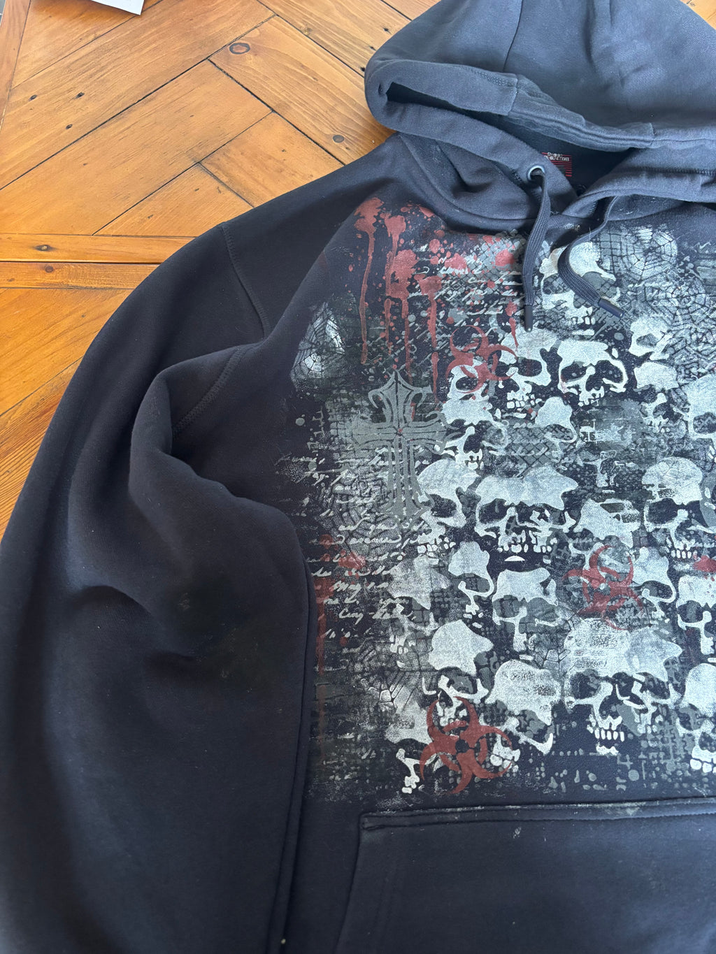28 days later inspired zombie skull hoodie