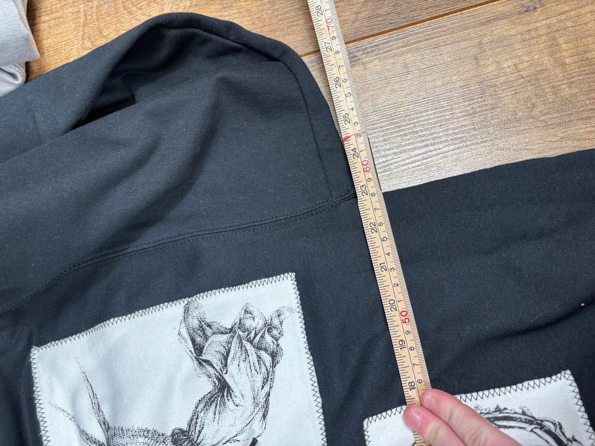 Alternative Black And White Patchwork Hoodie