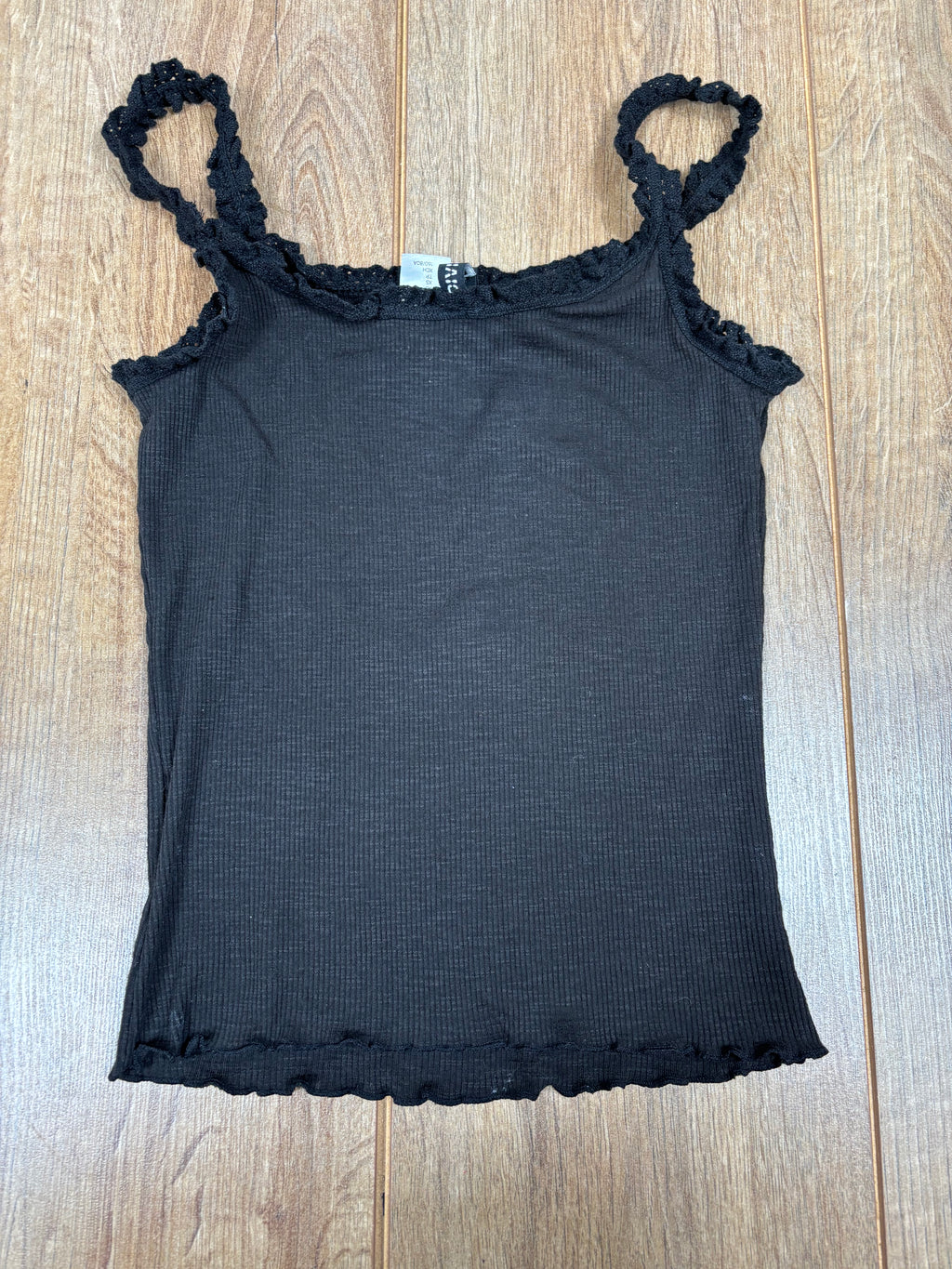 Slenderman black Laced upcycled tank top