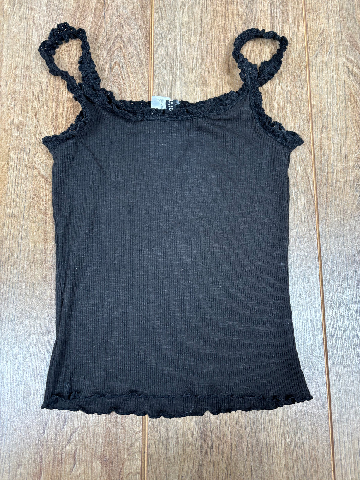 Slenderman black Laced upcycled tank top