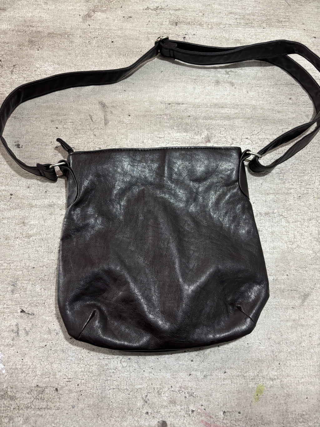 Upcycled Alice In Chains dark brown shoulder bag