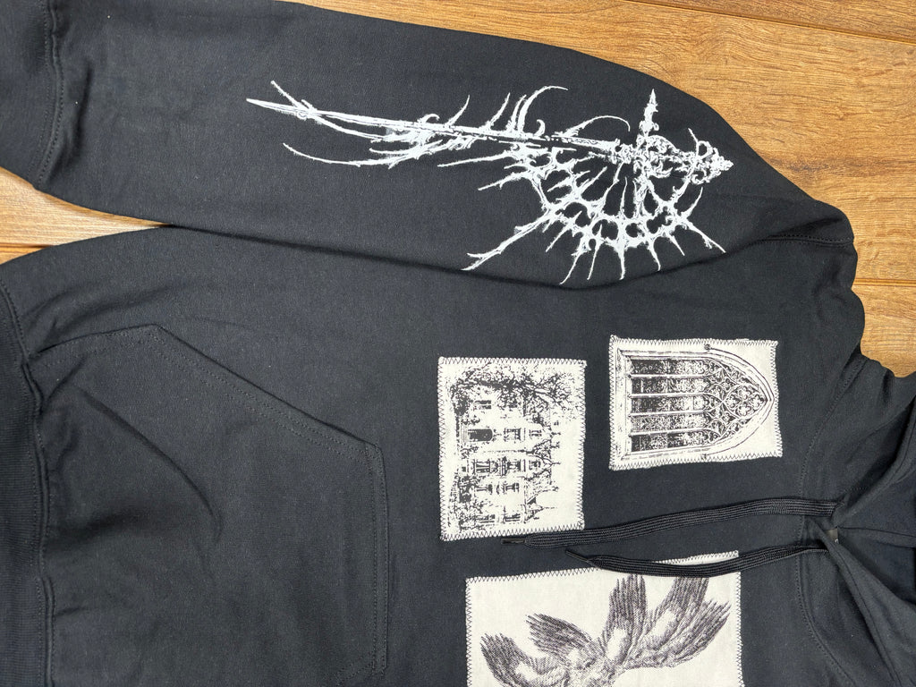 Alternative Black And White Patchwork Hoodie