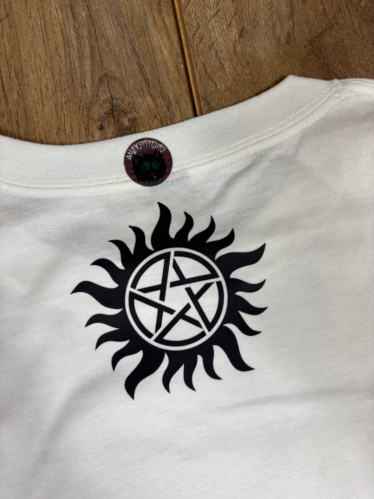 Supernatural White Long Sleeved T-shirt With Wendigo and Witch Hands
