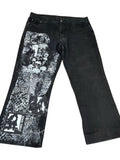 Black Alternative Upcycled Patchwork Demin Baggy Skater Jeans