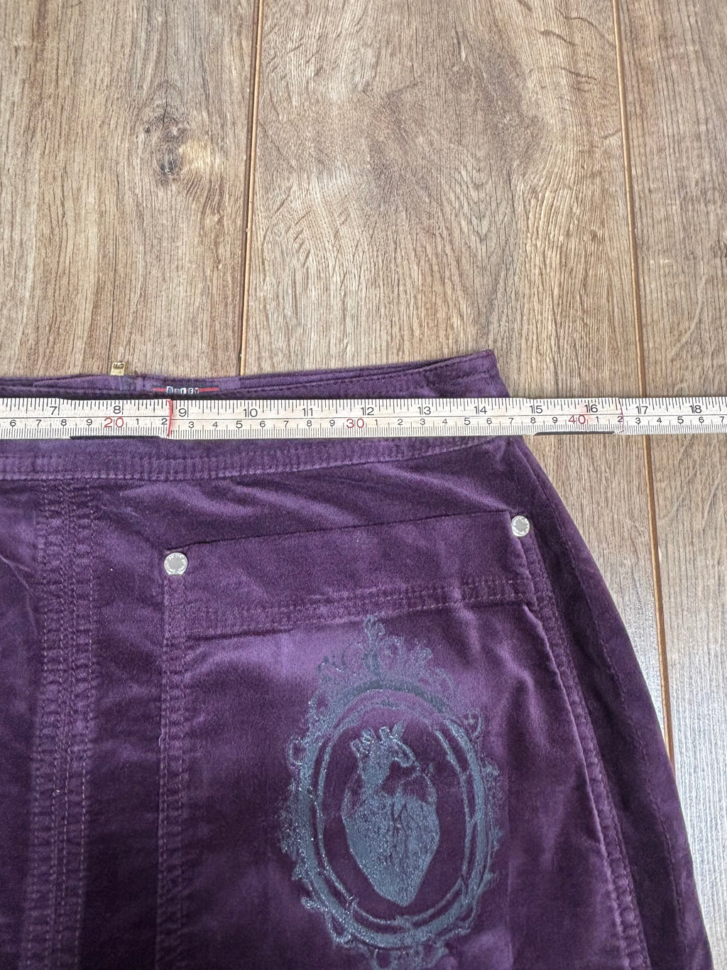 Purple Hannibal Velvet Demin style mid length skirt