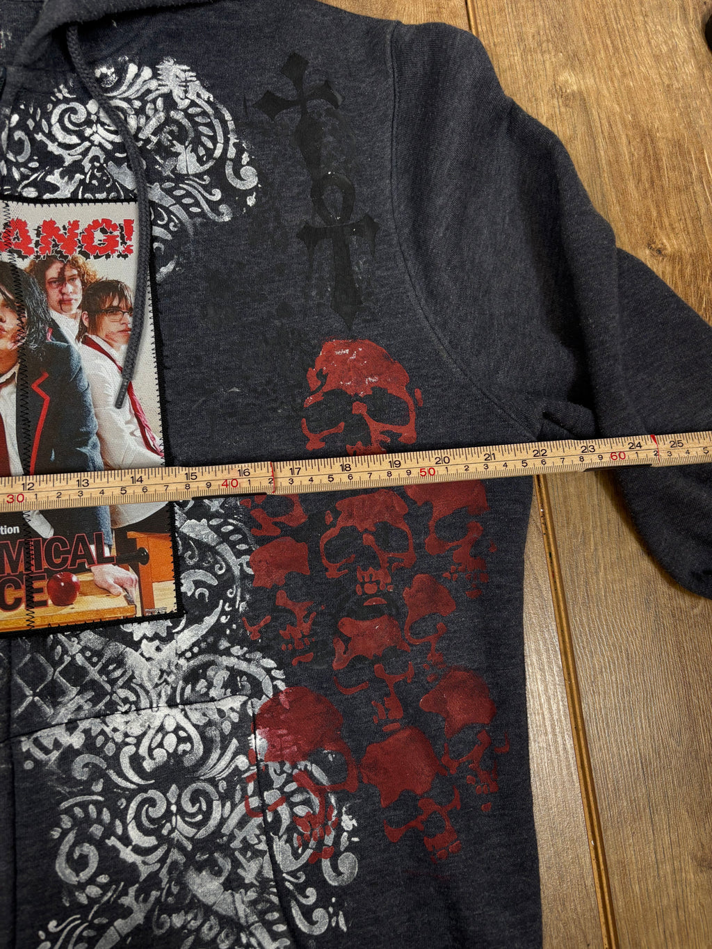 My Chemical Romance upcycled blue zip up hoodie