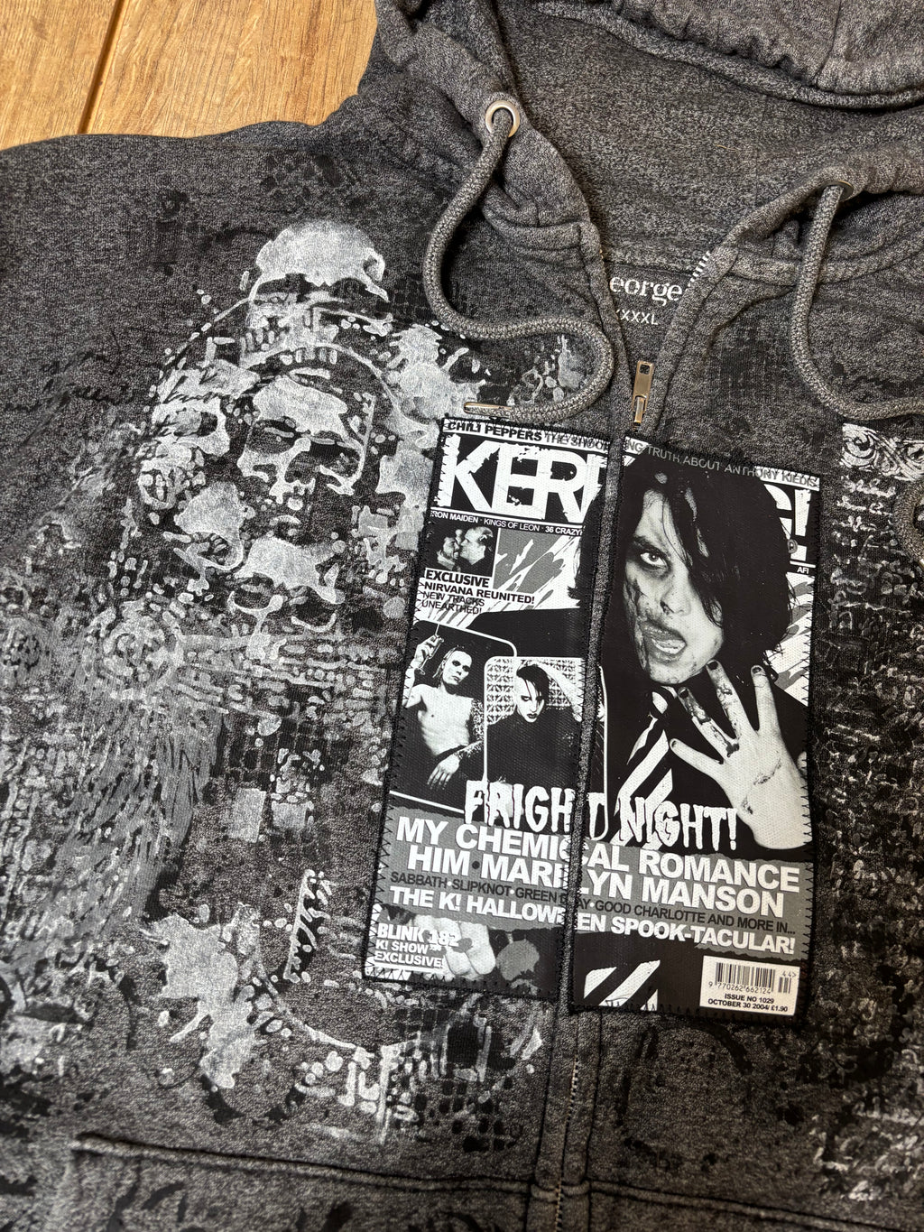 My Chemical Romance Upcycled Gray Zip Up Hoodie