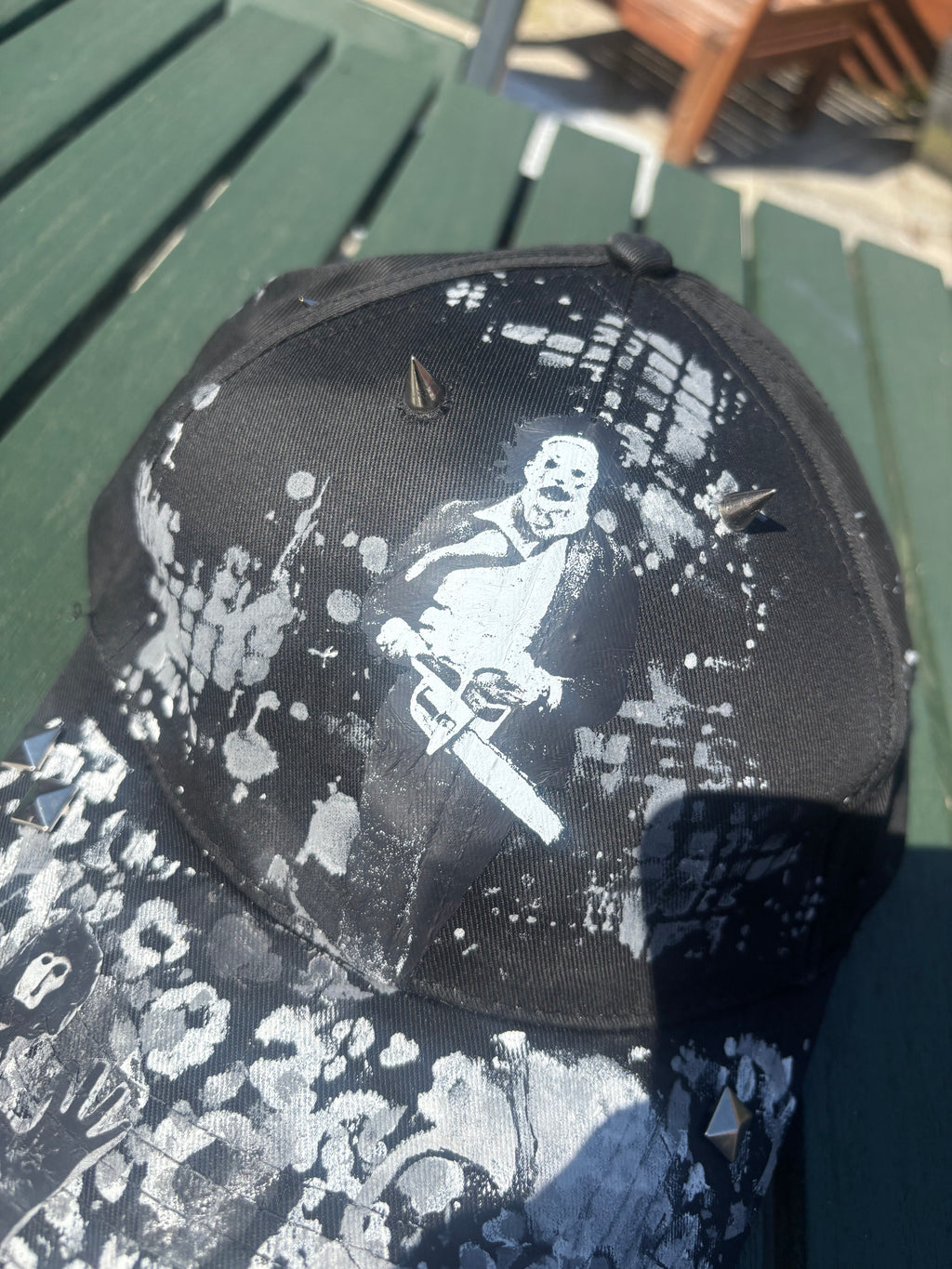Chainsaw massacre hat with metal work
