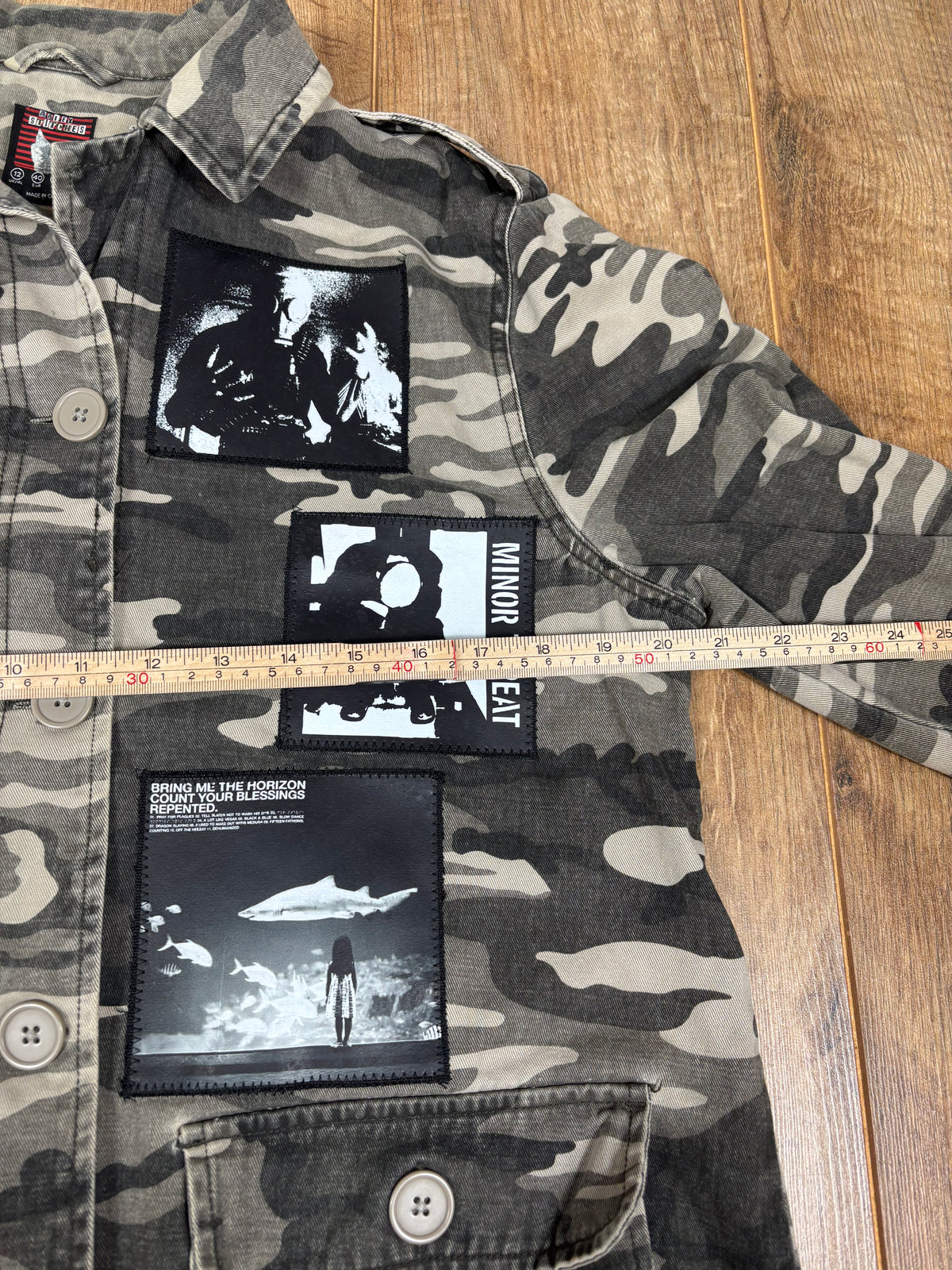 Camo jacket patchwork alternative emo or punk style jacket