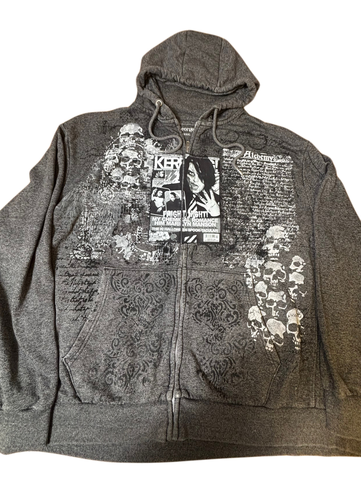 My Chemical Romance Upcycled Gray Zip Up Hoodie