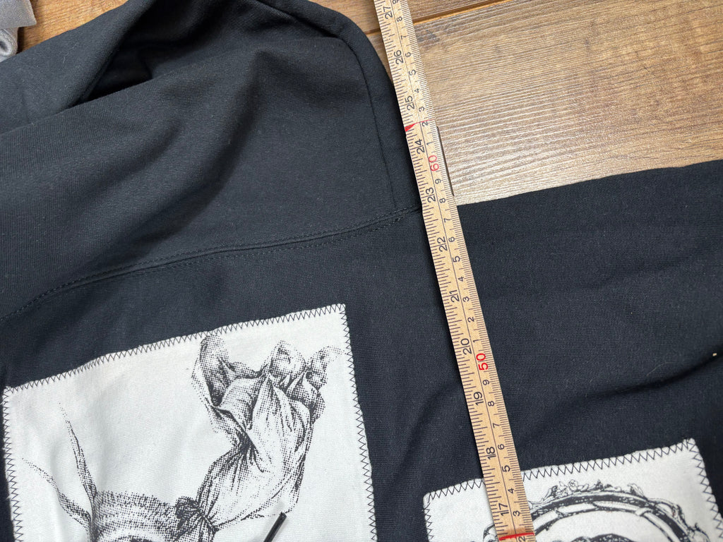 Alternative Black And White Patchwork Hoodie