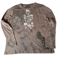 Skater style gray ish brown printed long sleeved tshirt skull
