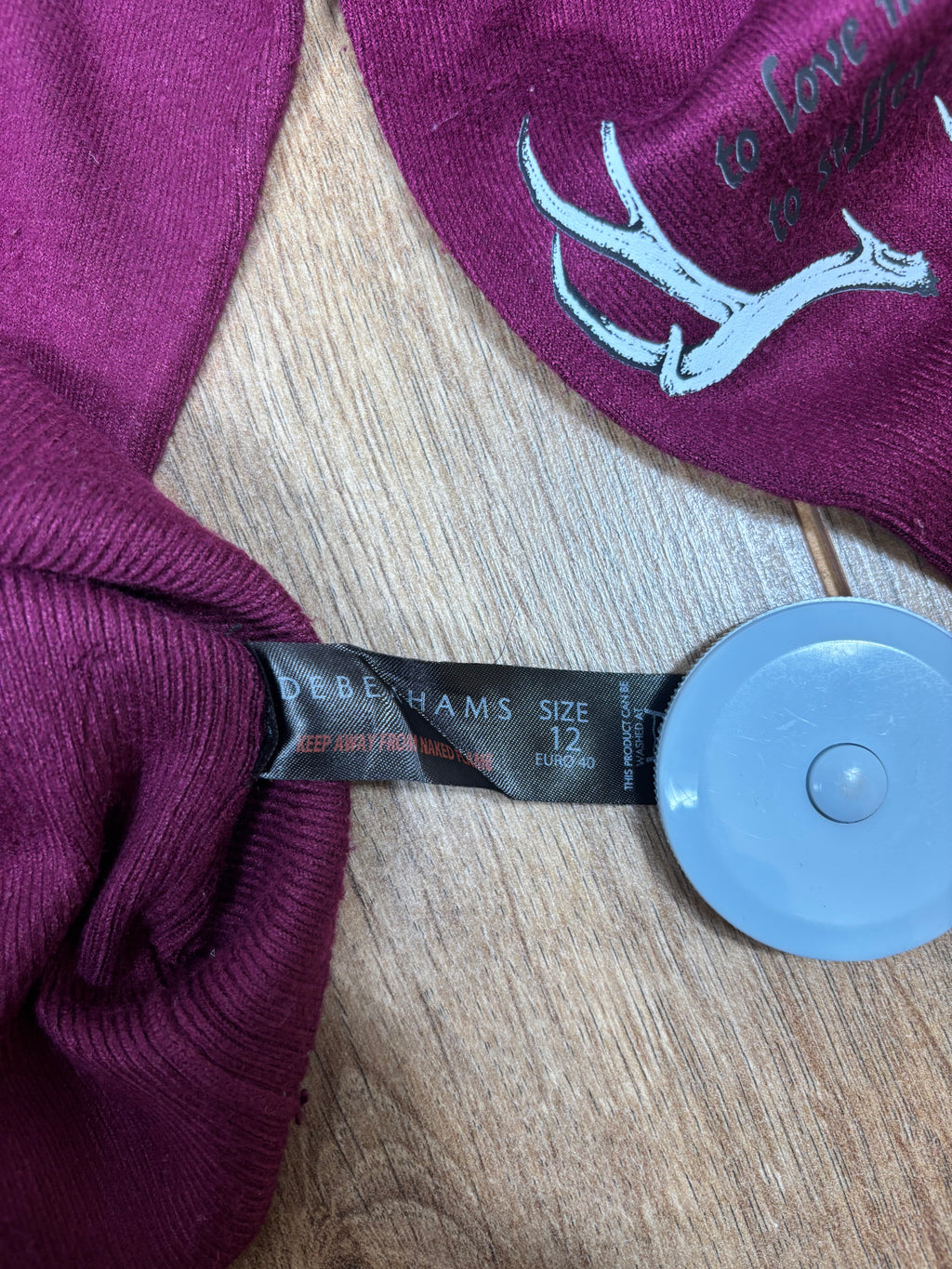 Upcycled royal purple v neck sweater with Hannibal print and patches