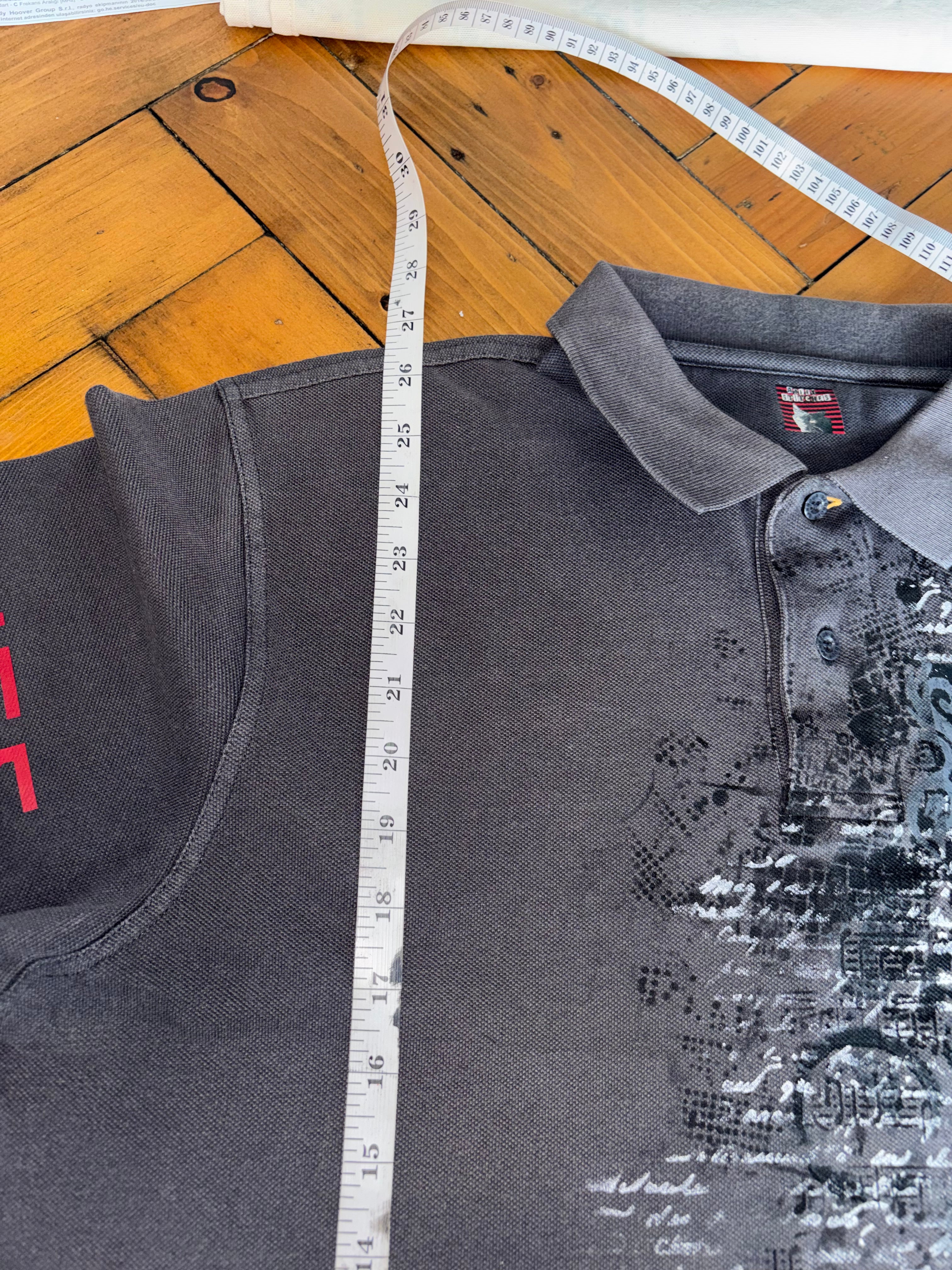 MCR inspired black wash polo