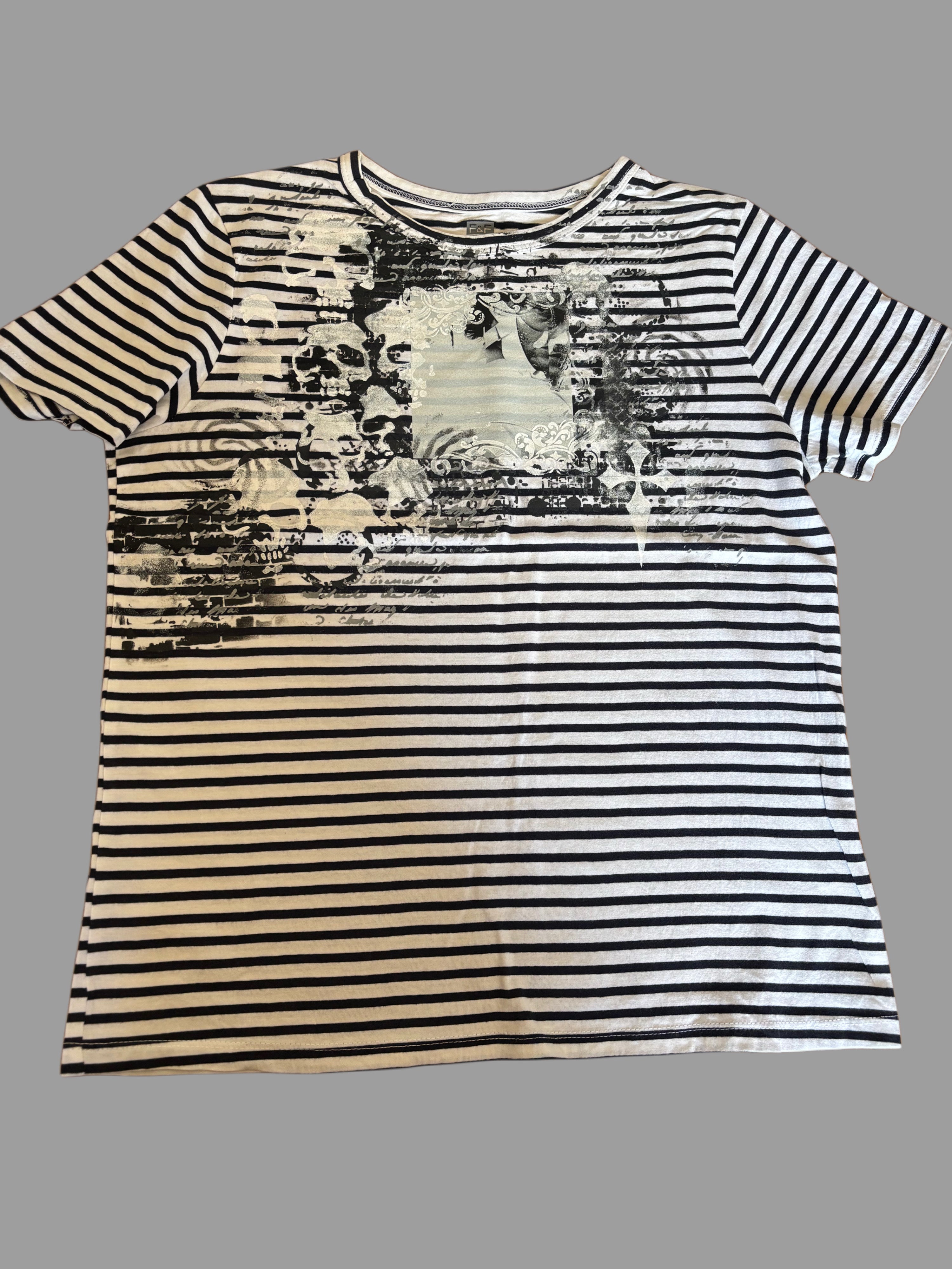 Hannibalnbc inspired striped black and white striped tshirt with skulls will graham