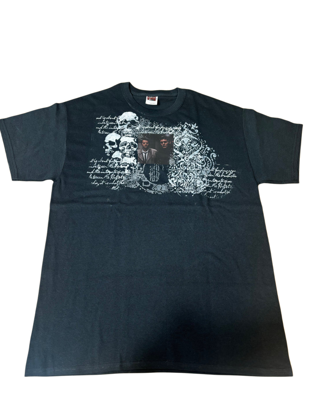 Supernatural Dean and Castiel PatchWork Inspired Cotton Tshirt