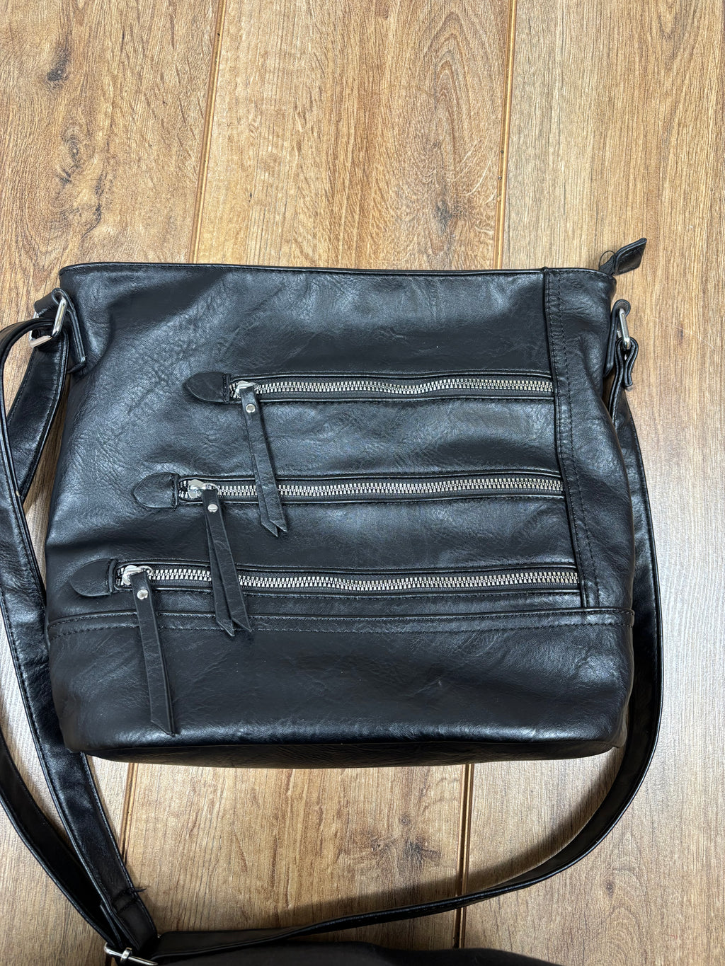 Upcycled fall out boy patch shoulder bag