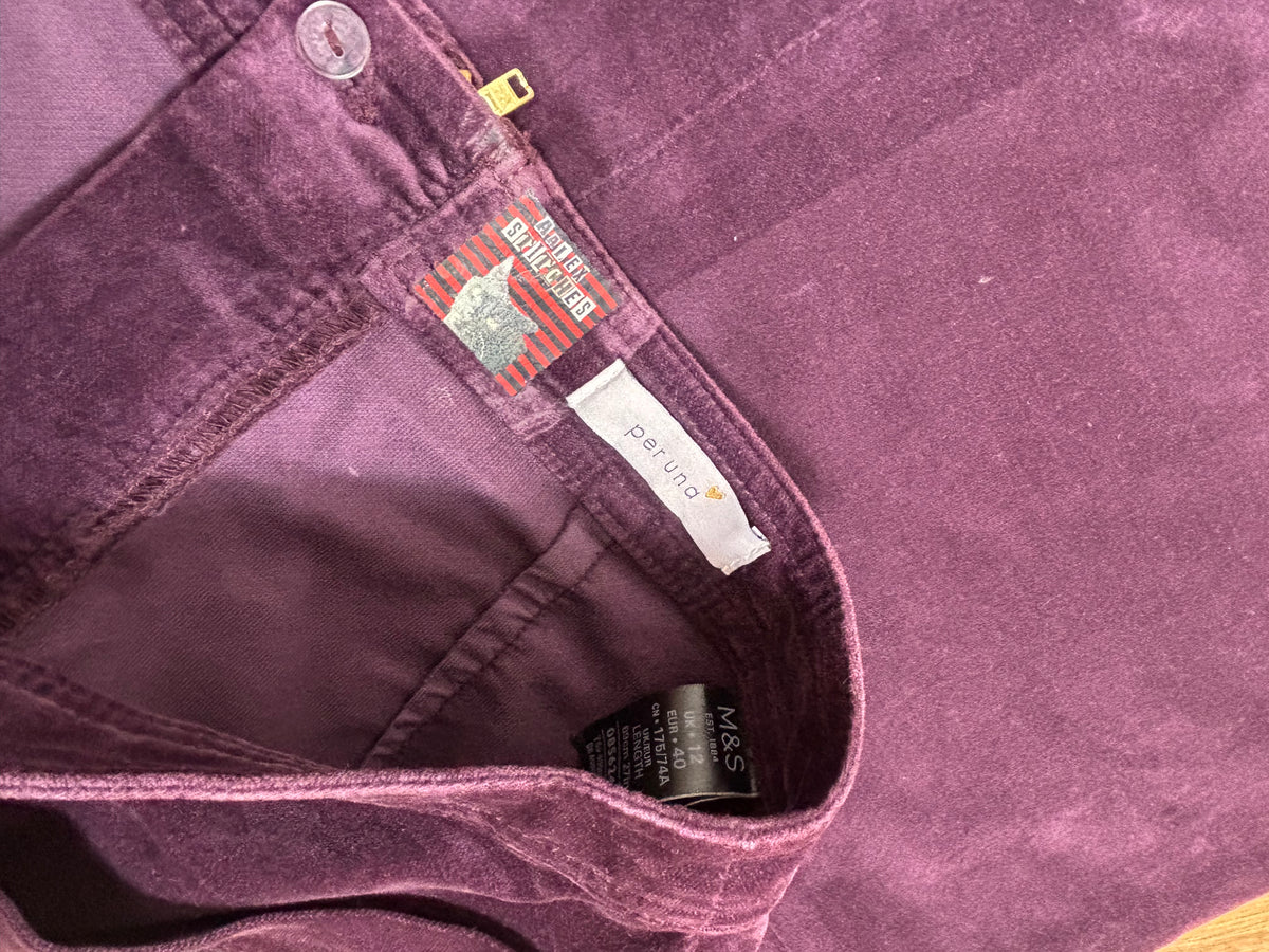 Purple Hannibal Velvet Demin style mid length skirt