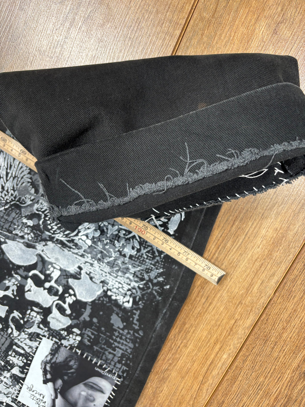 Black Alternative Upcycled Patchwork Demin Baggy Skater Jeans