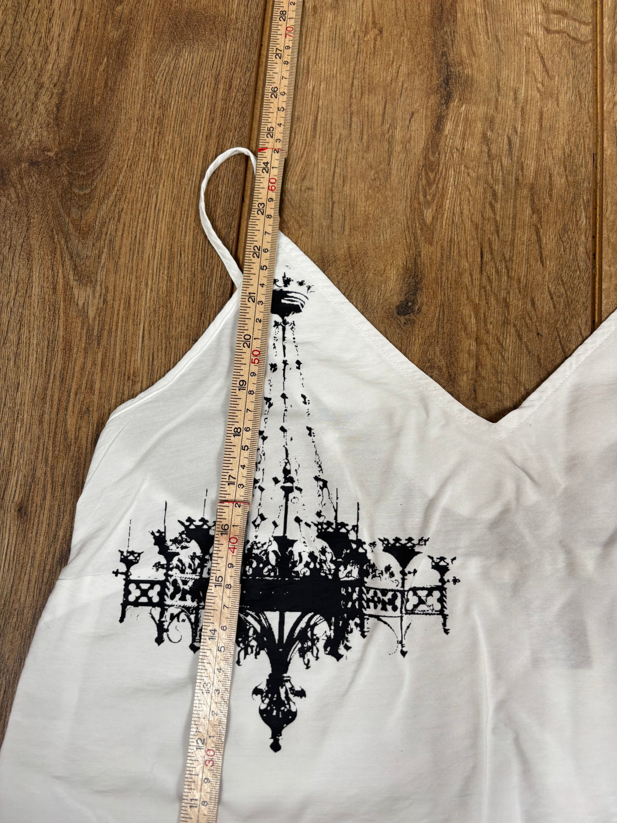 White upcycled vintage style house print tank top vest
