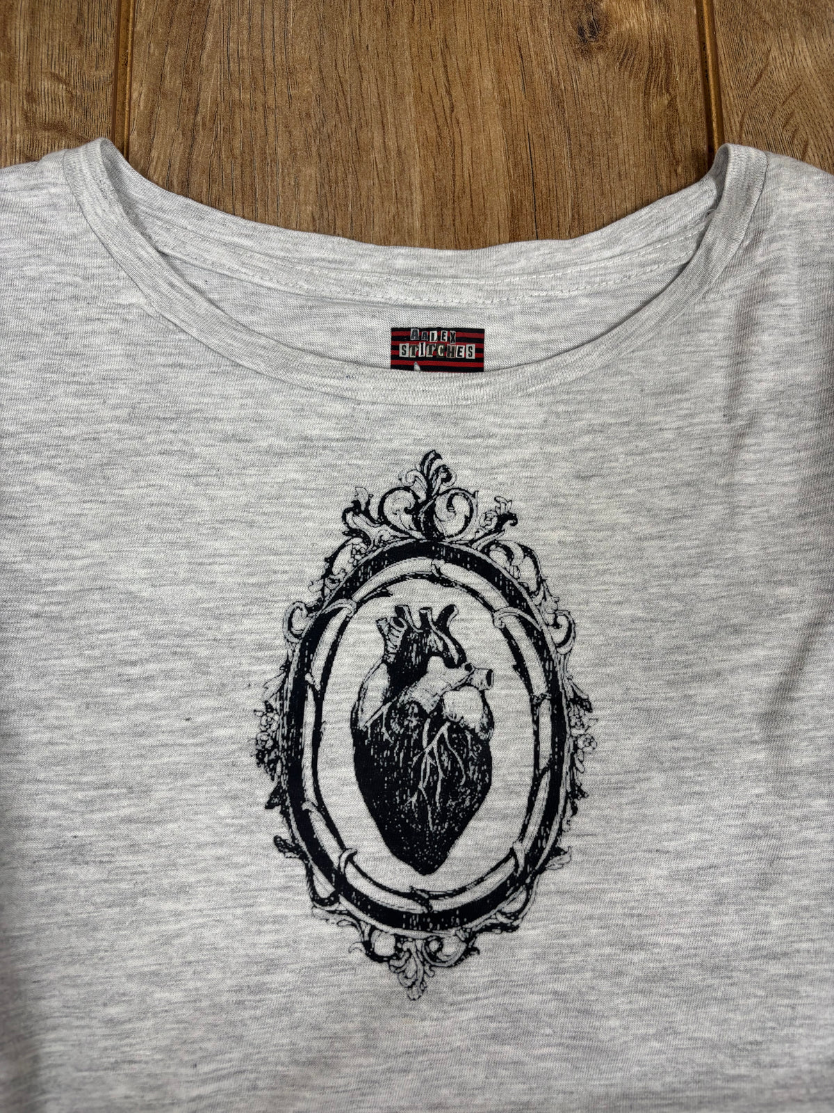 Gray upcycled long sleeve vintage tshirt