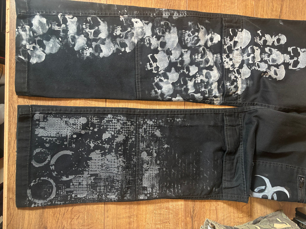 Work men style reworked alternative skater cargo pants