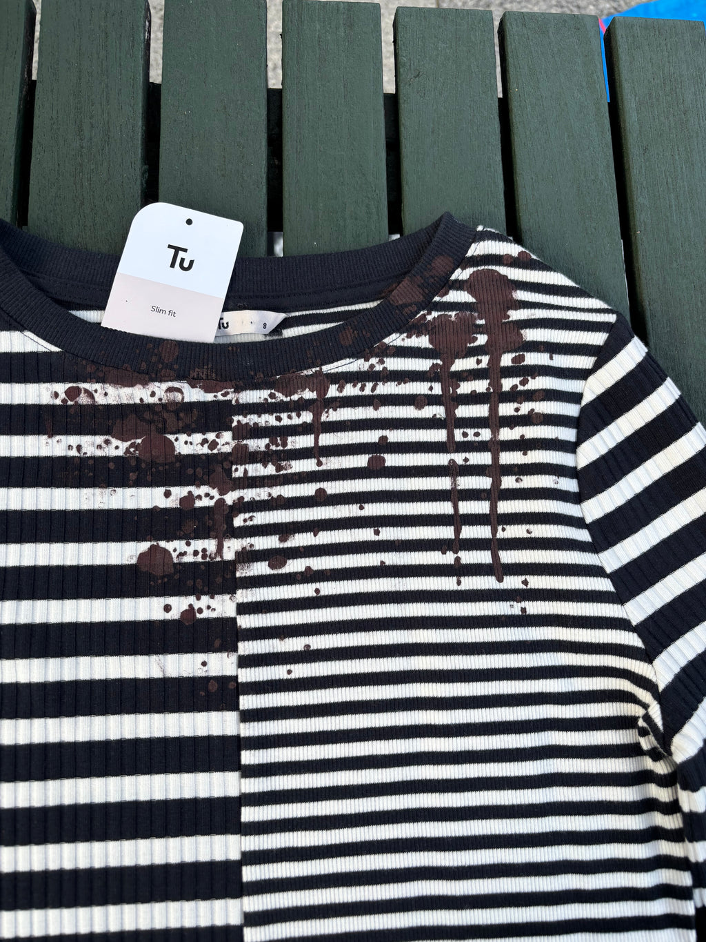 Striped long sleeved flair wrist striped tshirt