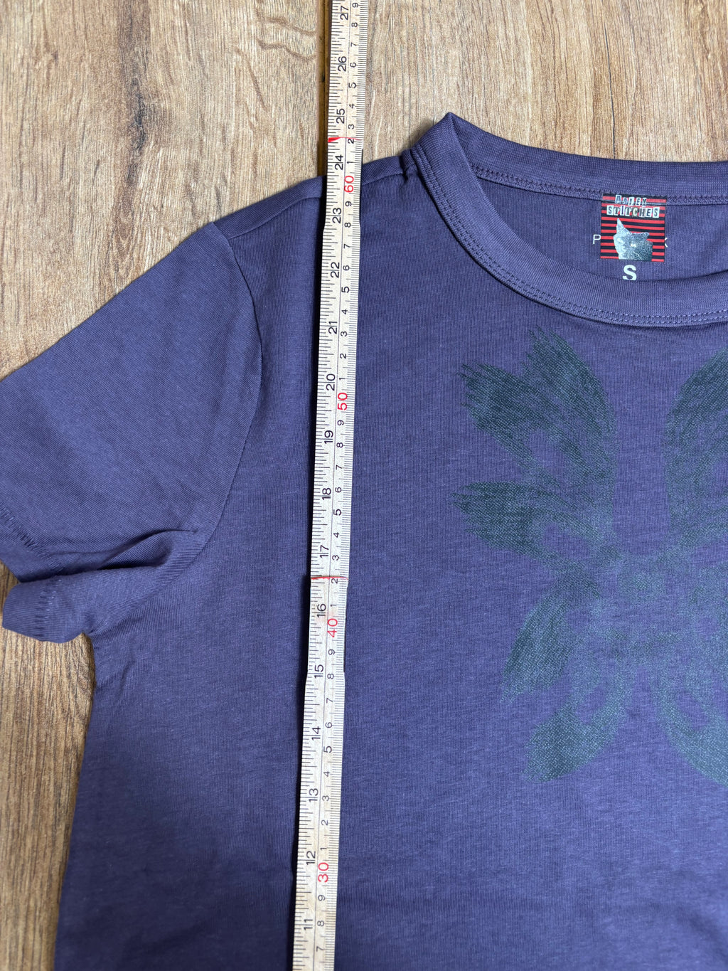 Purple Ladys Short Sleeve T-Shirt with Angel Print