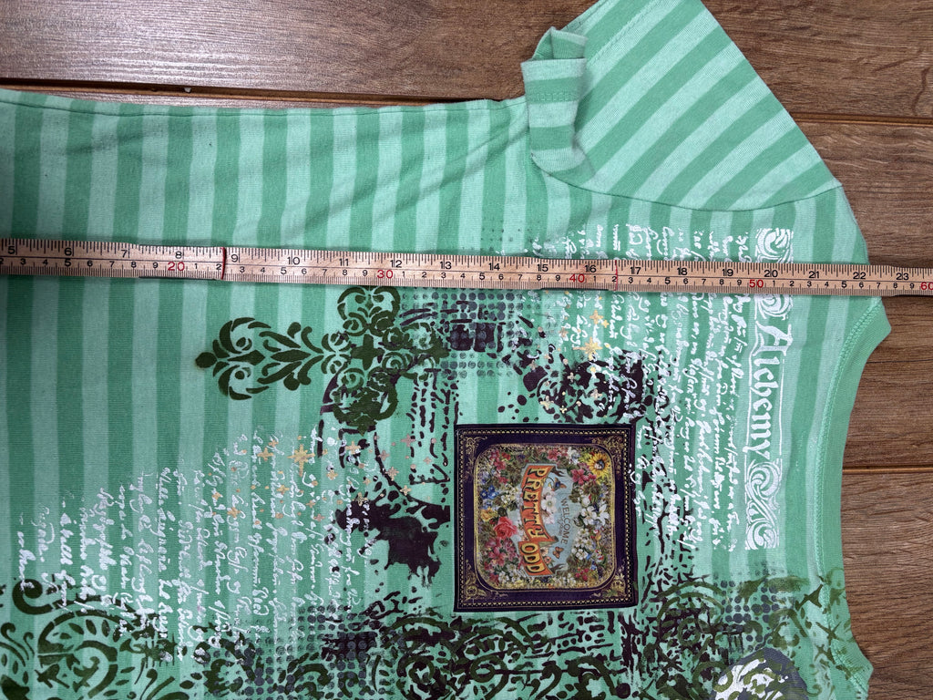 Pretty Odd panic at the disco green striped tshirt