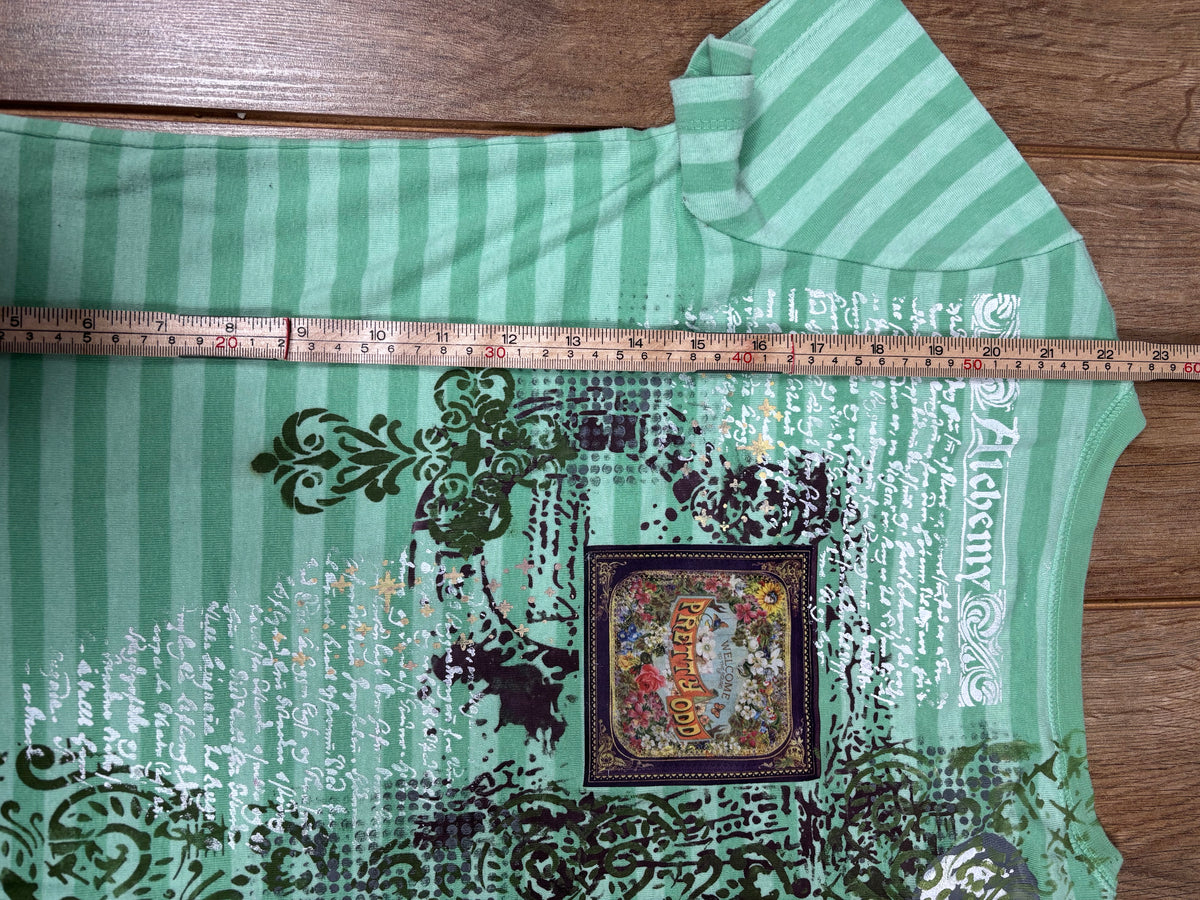 Pretty Odd panic at the disco green striped tshirt