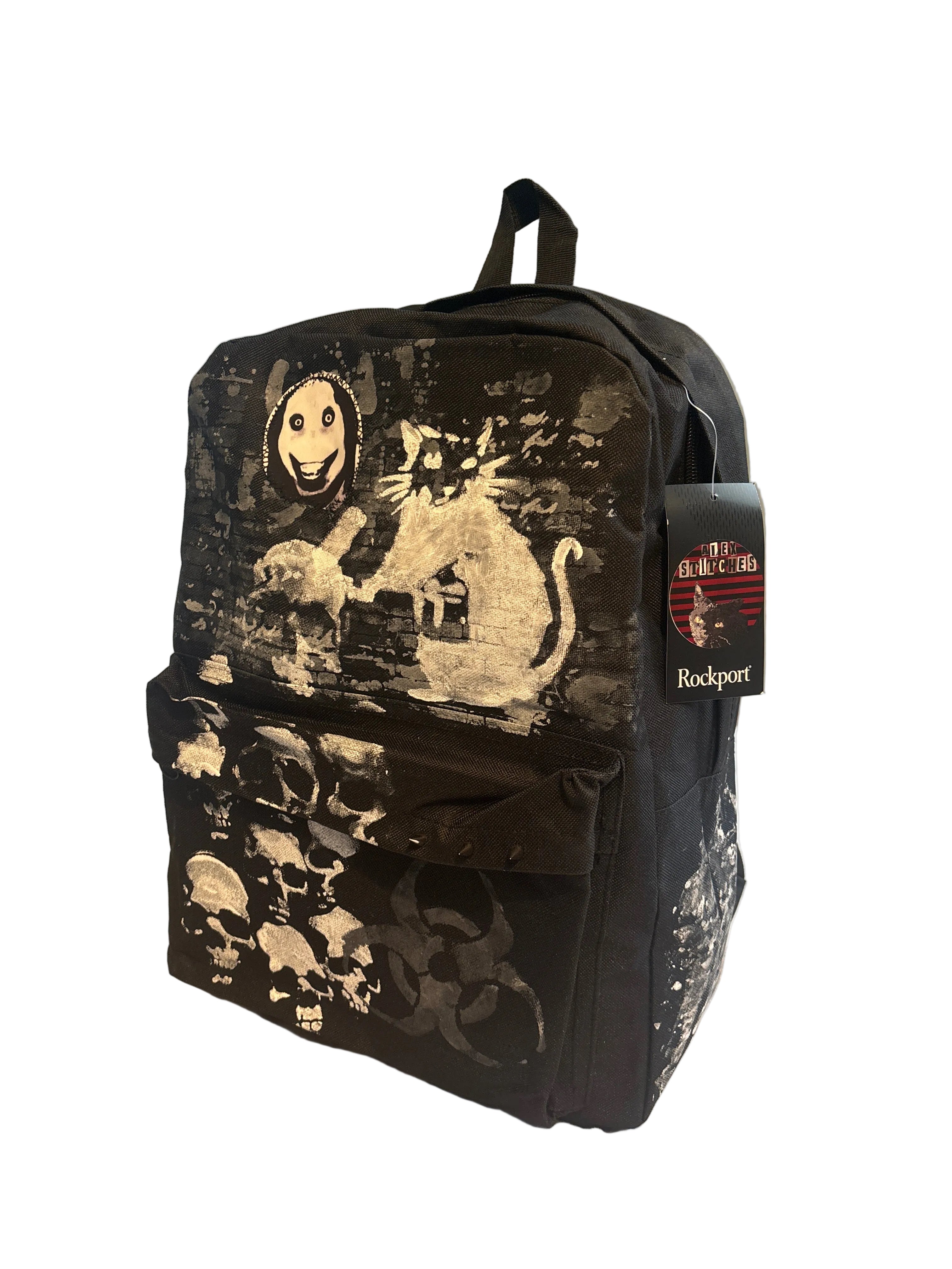 Alternative skull patchwork backpack