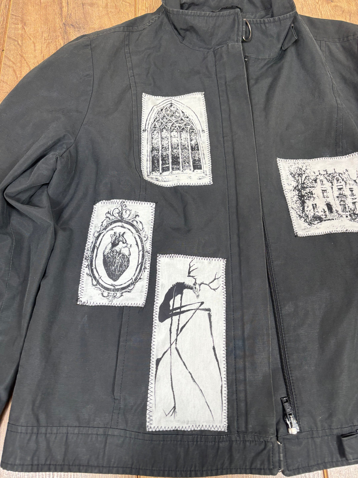 Alternative Black And White Patchwork jacket coat