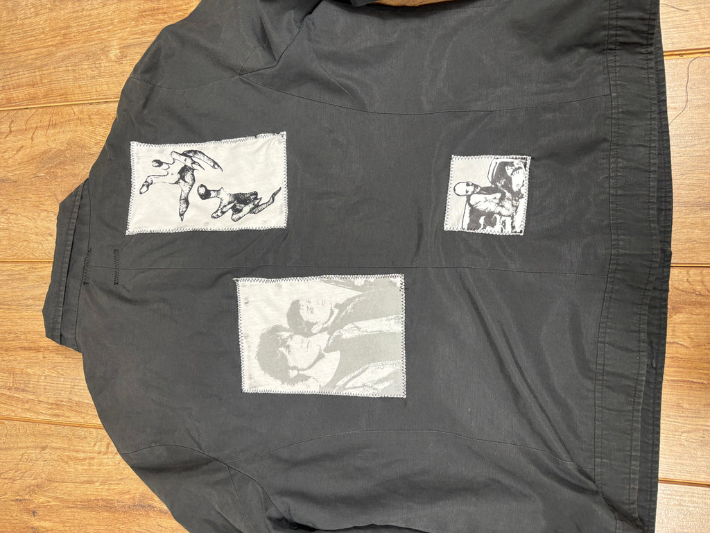 Alternative Black And White Patchwork jacket coat