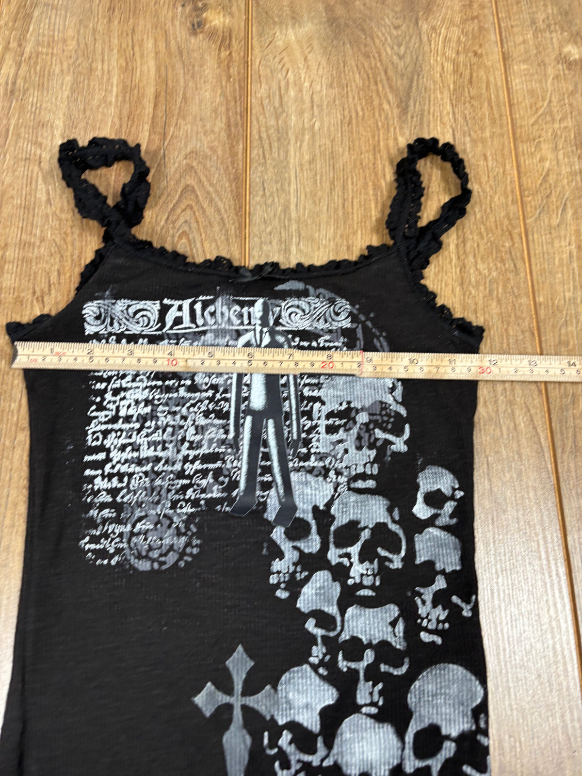 Slenderman black Laced upcycled tank top