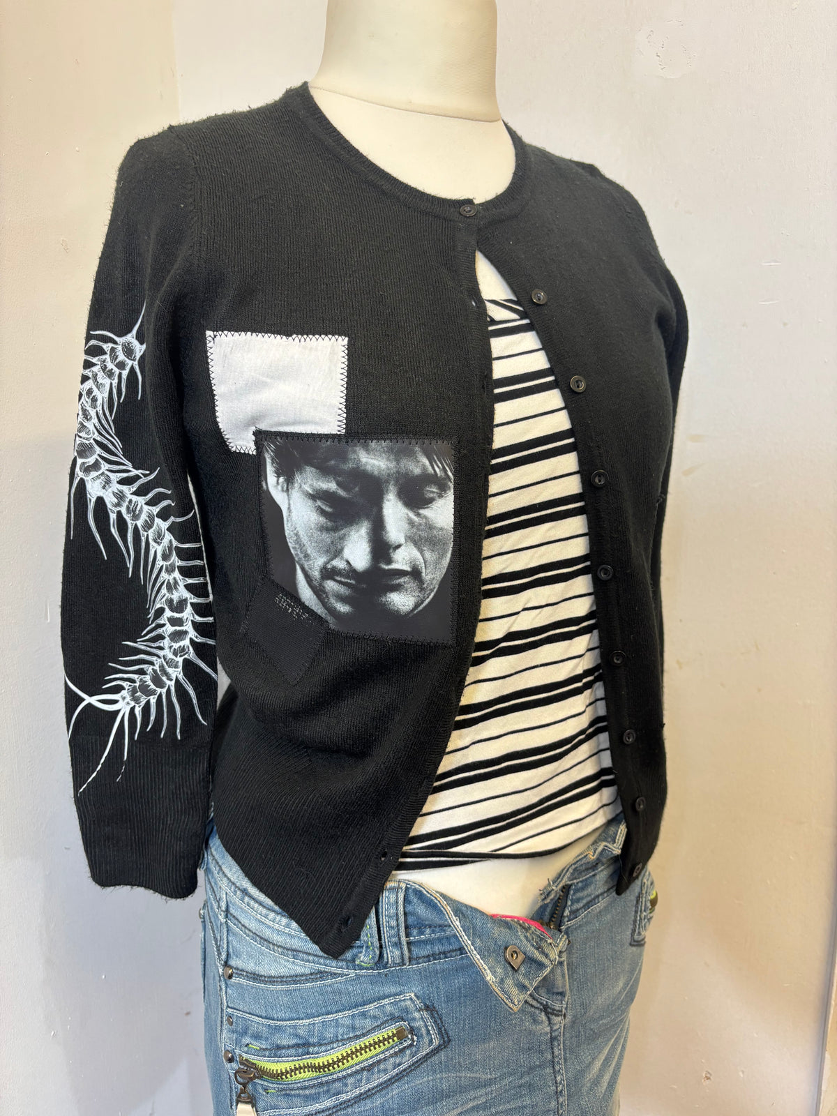 Upcycled Hannibal inspired patchwork cardigan
