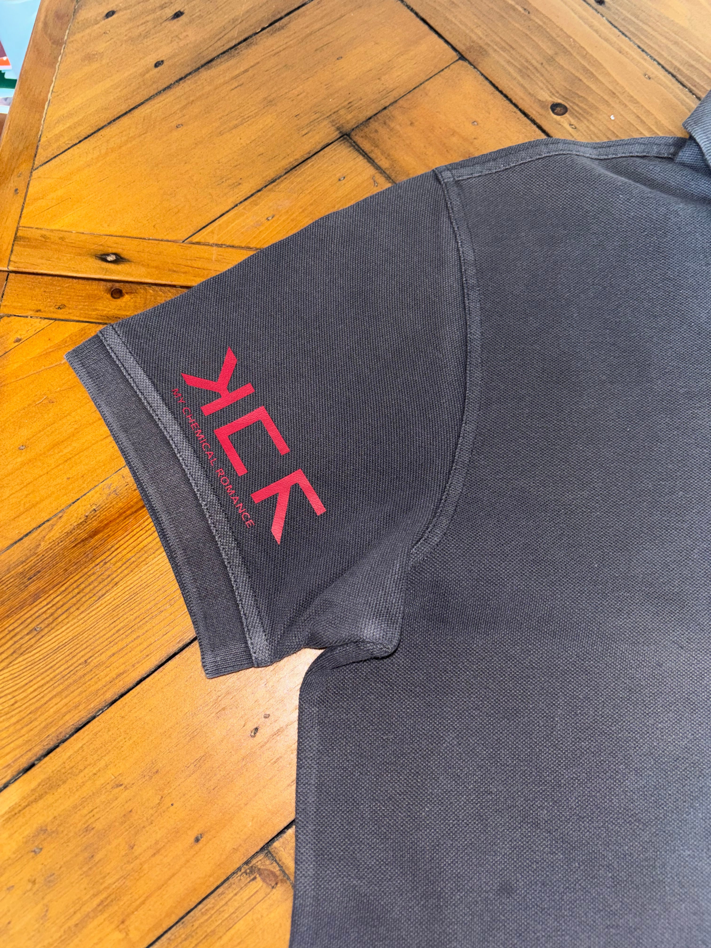 MCR inspired black wash polo