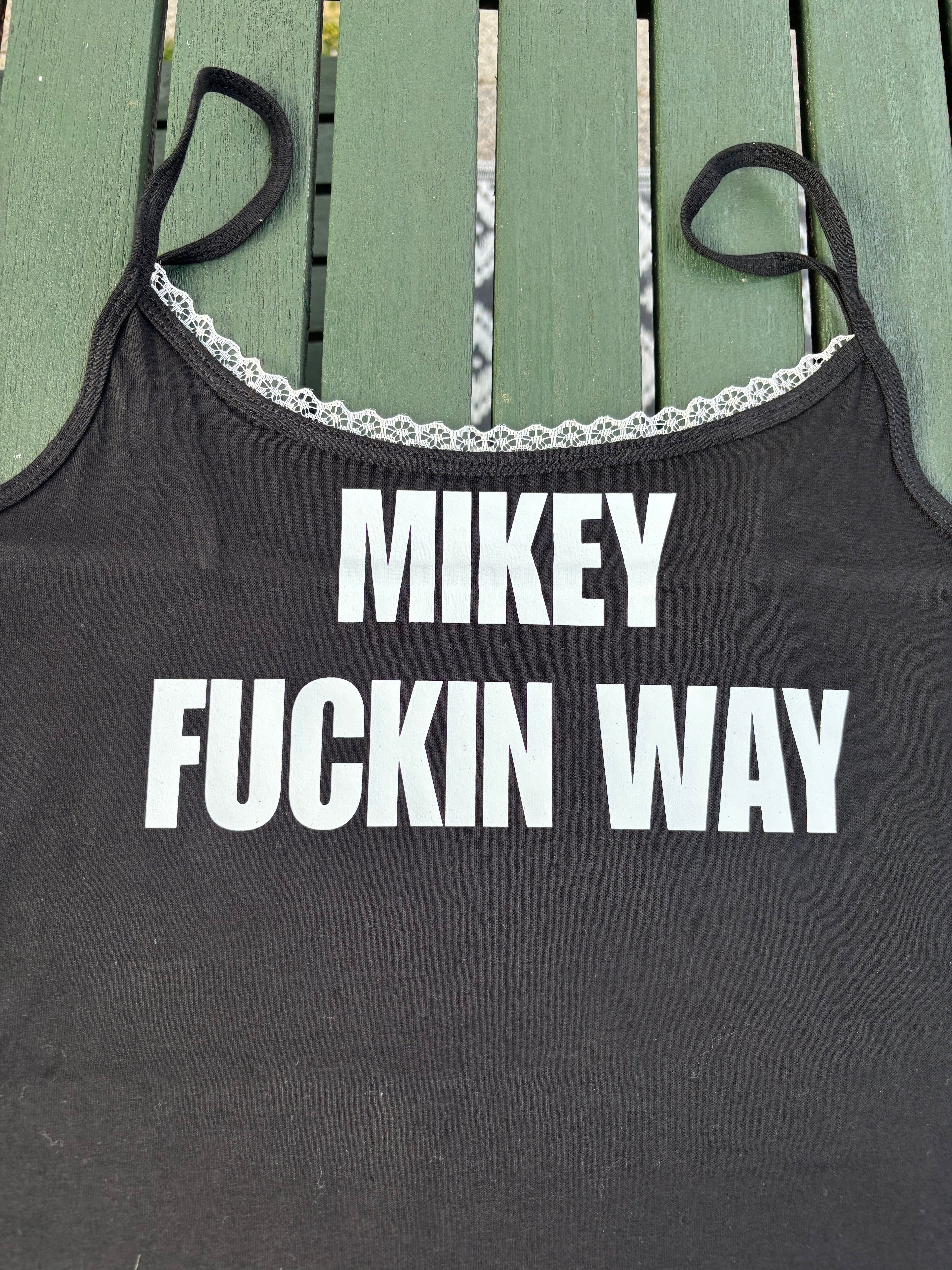 Mikey Fuckin Way cami with white lace
