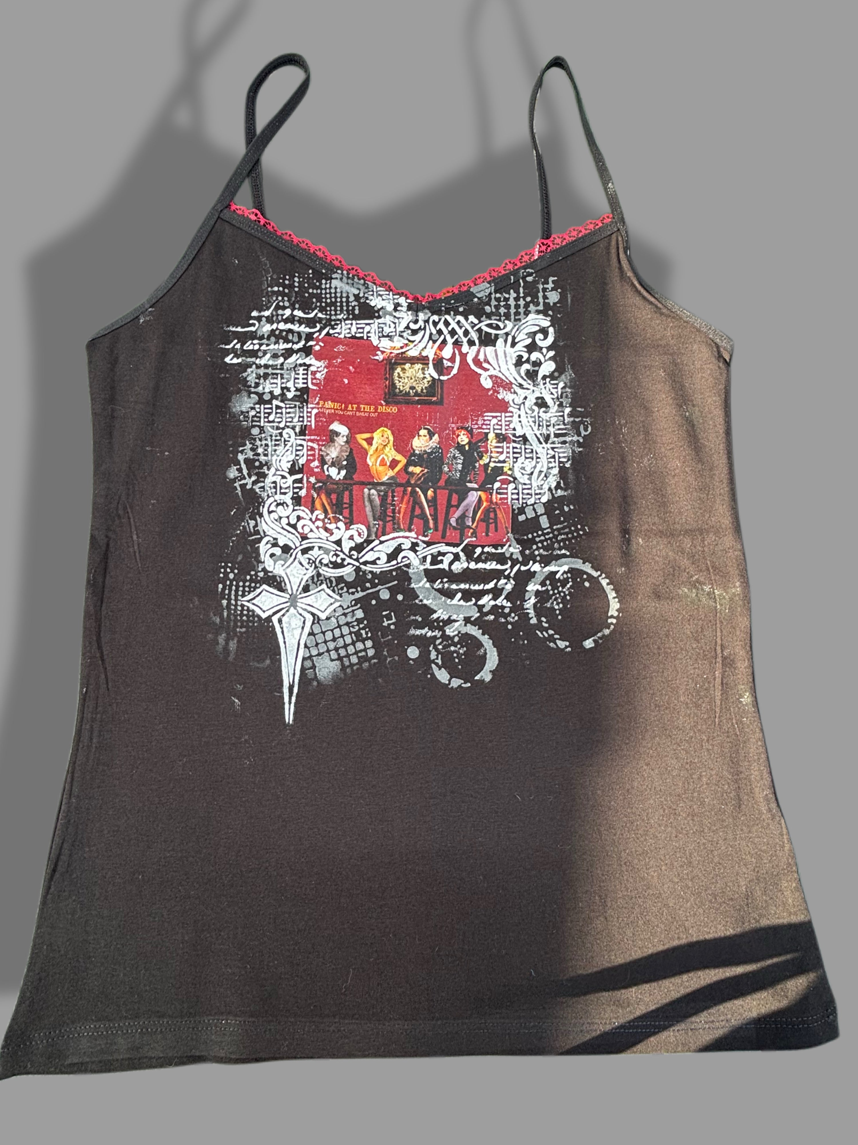 Black lace panic at the disco tank top