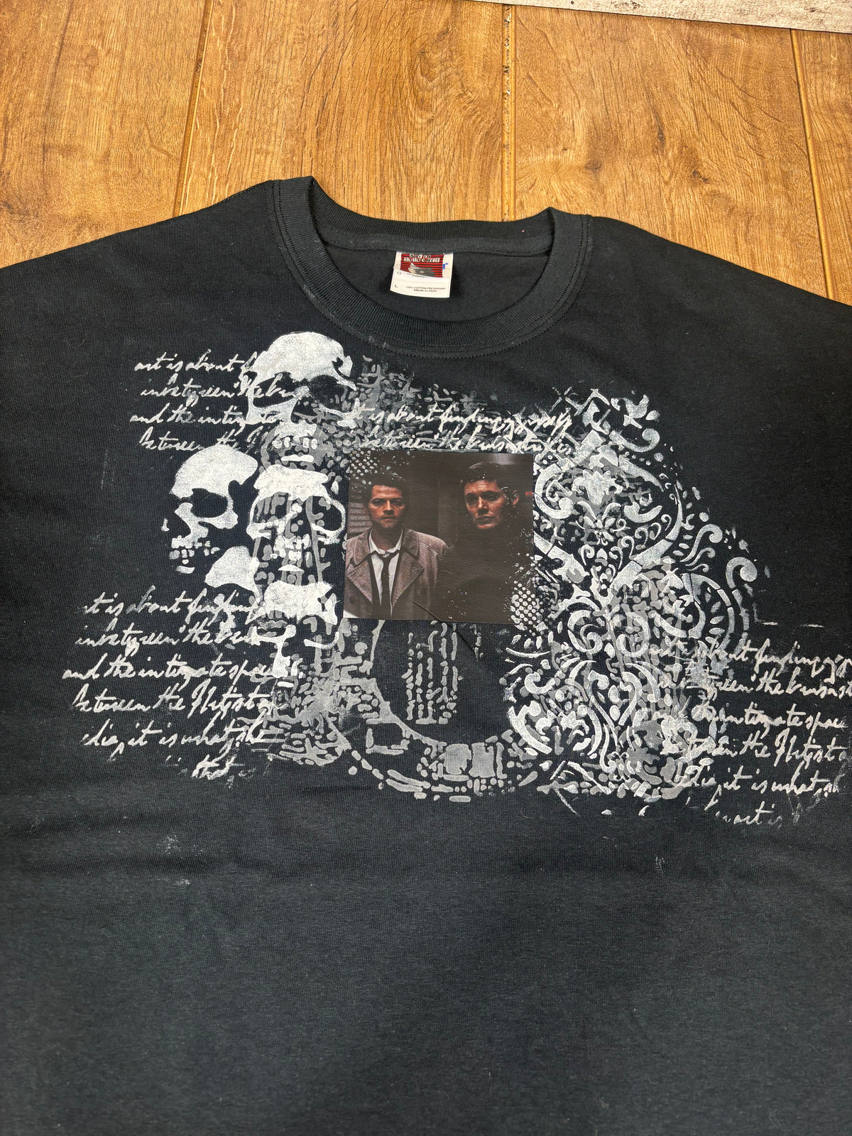 Supernatural Dean and Castiel PatchWork Inspired Cotton Tshirt
