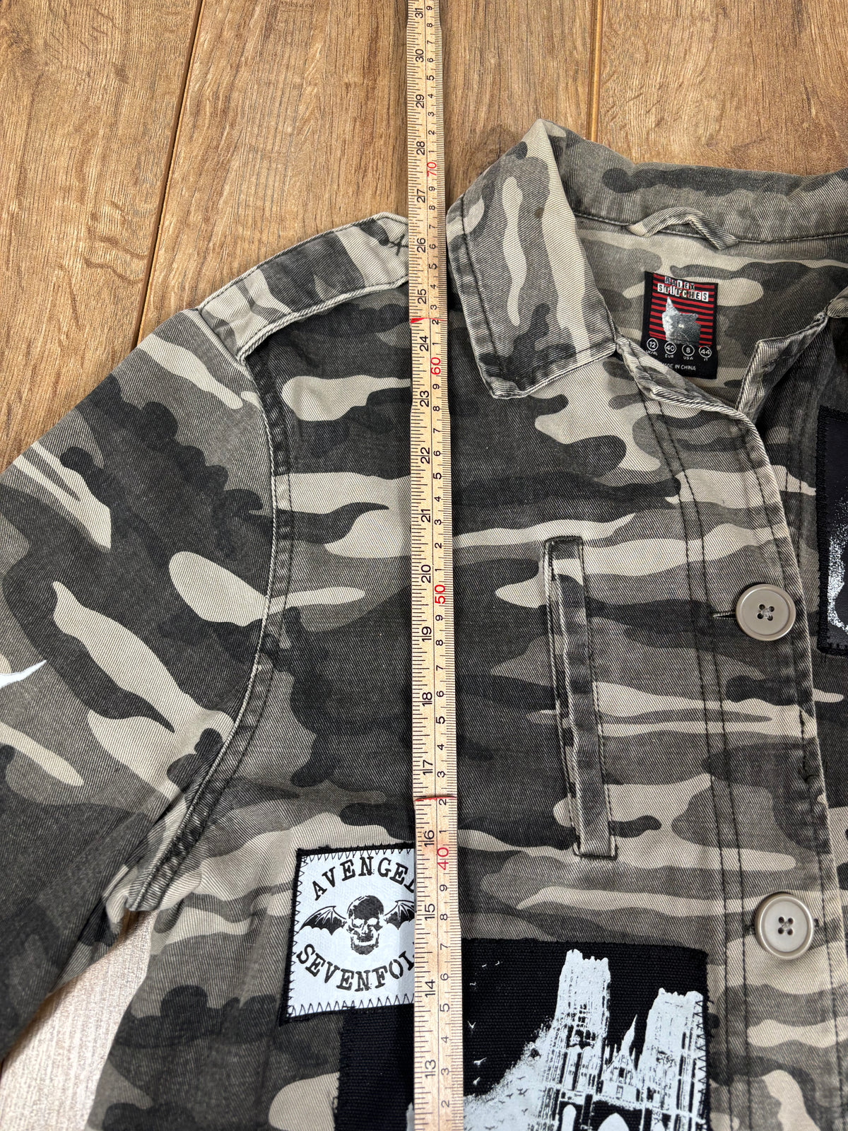 Camo jacket patchwork alternative emo or punk style jacket