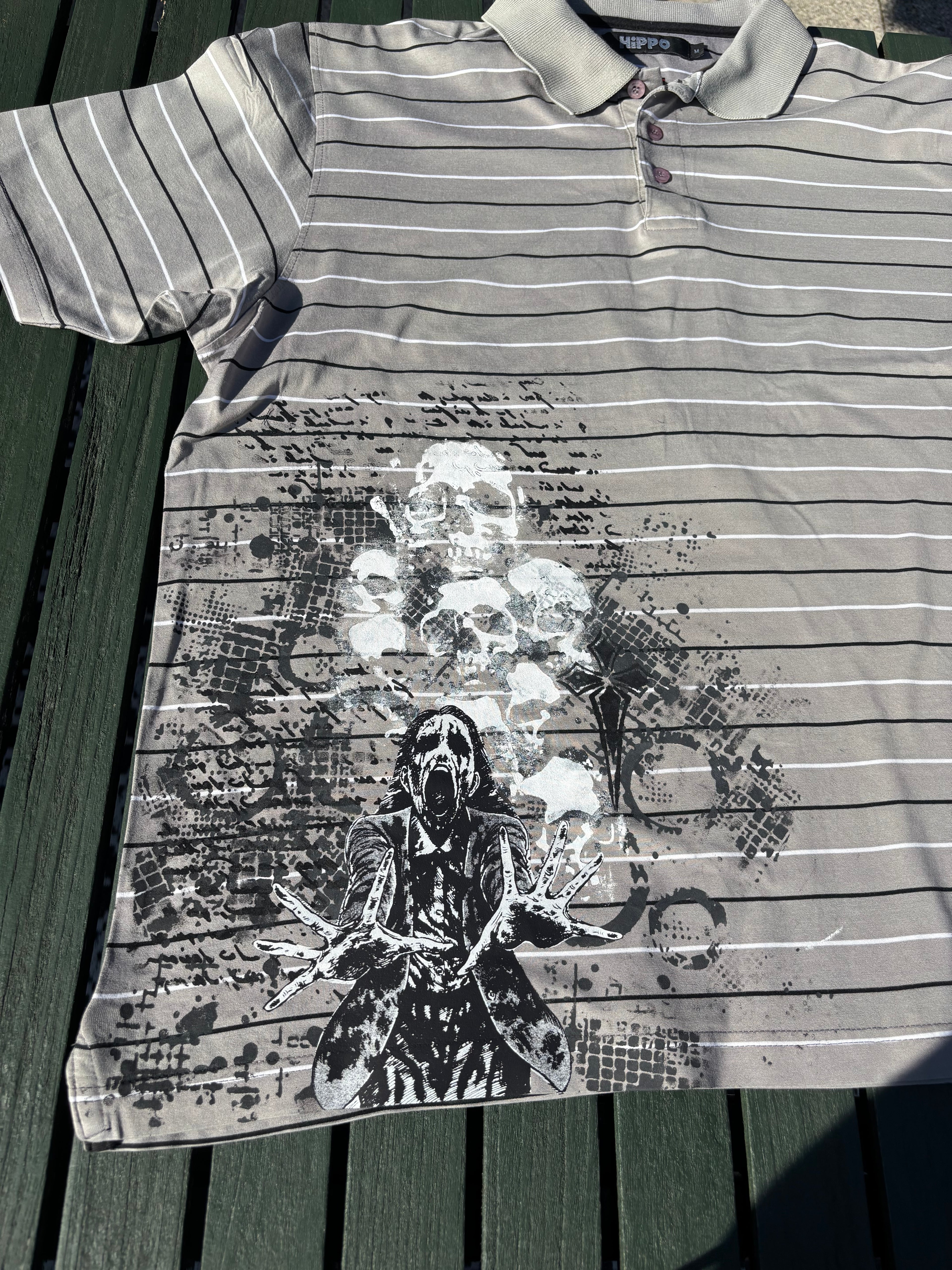 Junji Ito inspired striped shirt