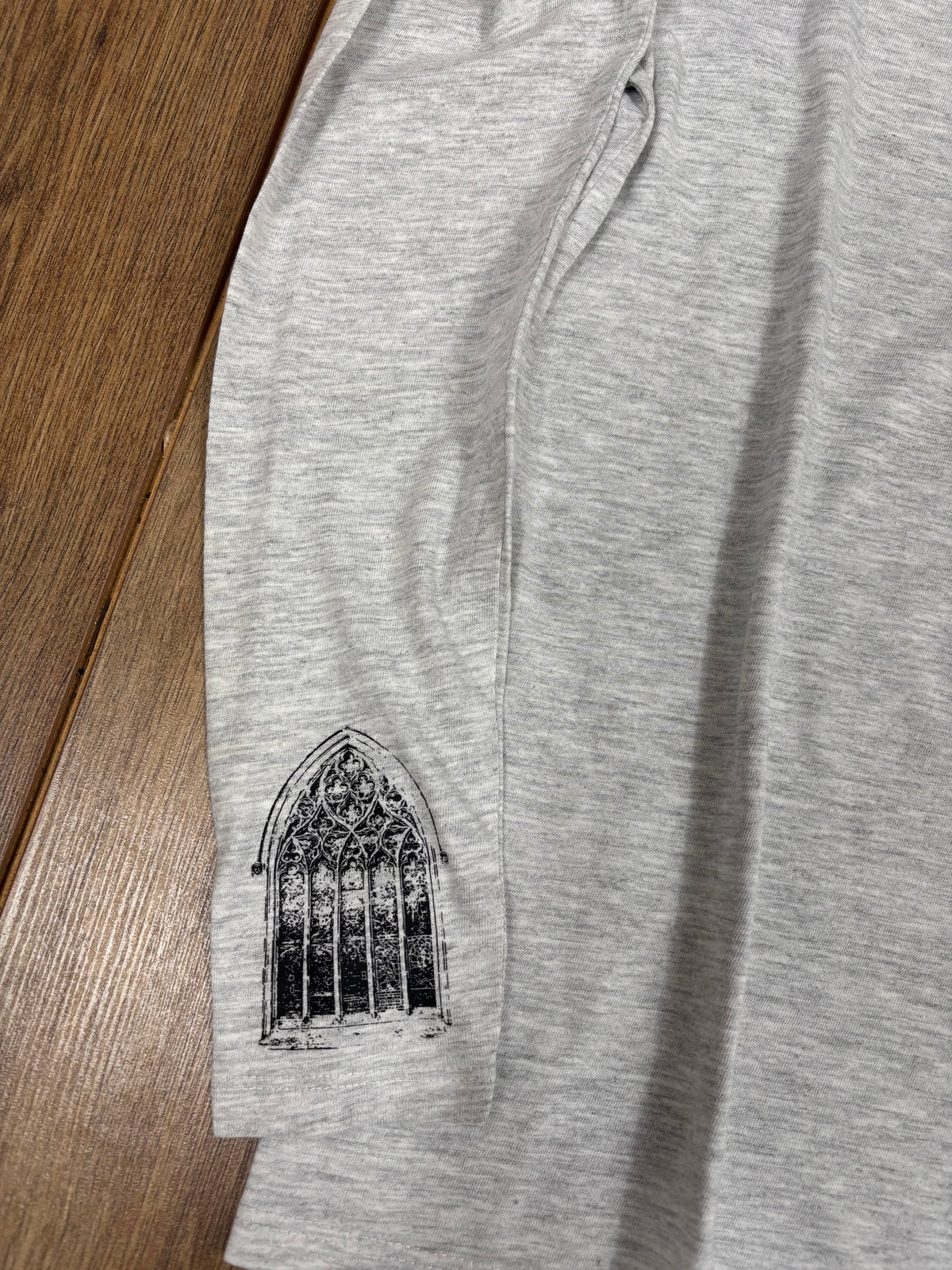 Gray upcycled long sleeve vintage tshirt